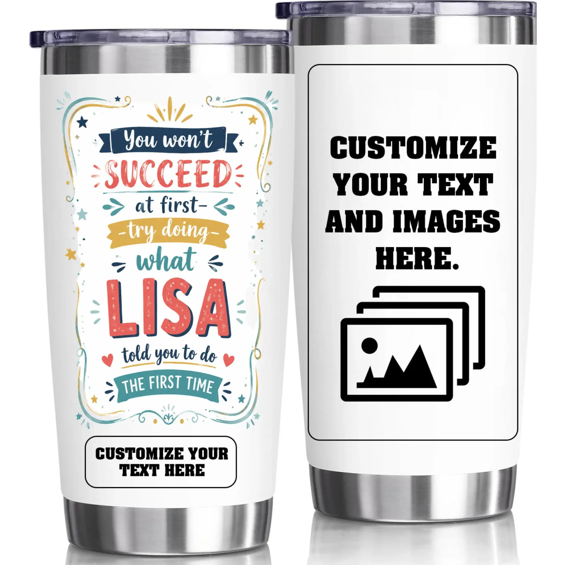 Stainless Steel Tumbler 20oz Funny Quote Travel Mug for Work and Home Double Wall Vacuum Insulated Drinkware Gift