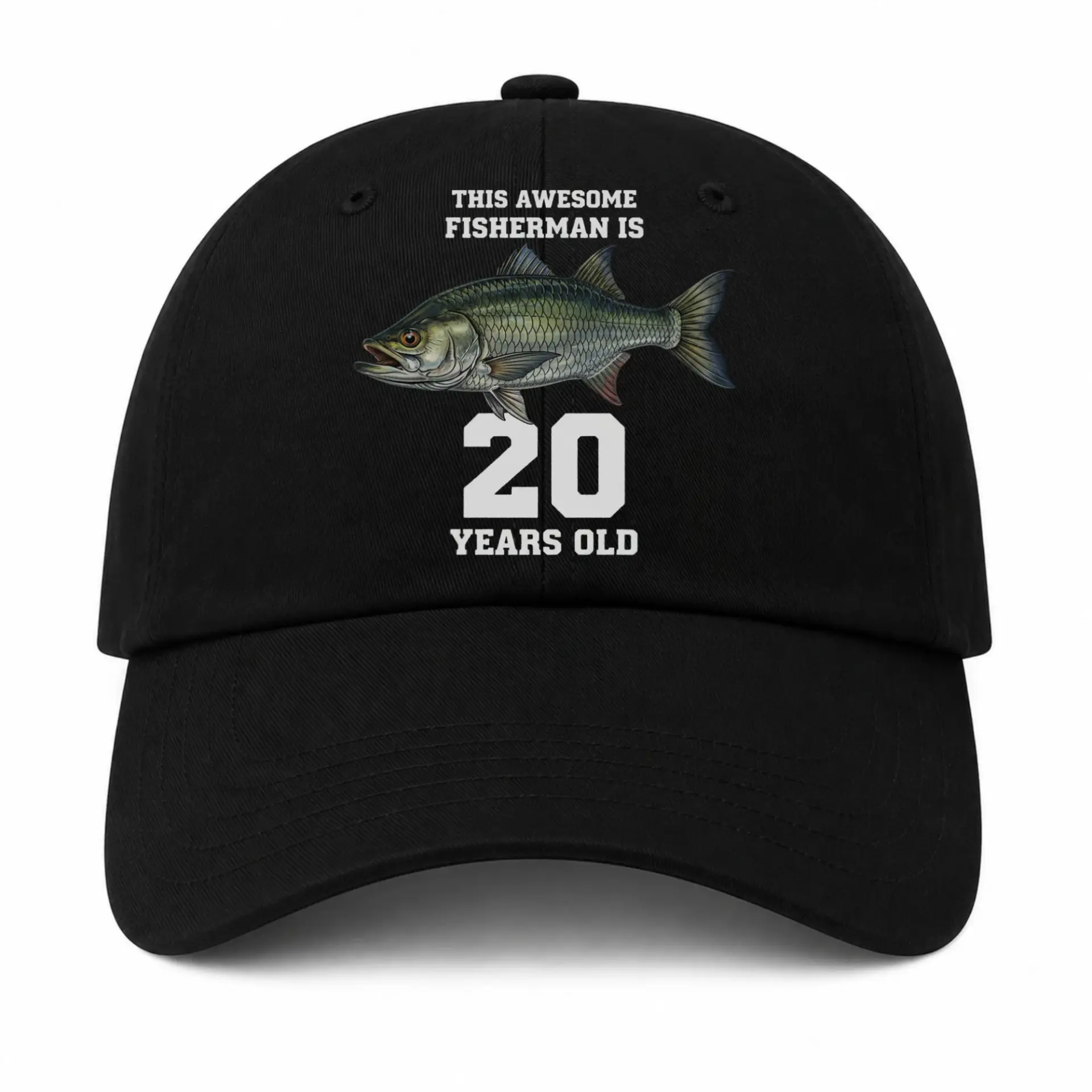 Vinyl Sticker Pack Fisherman Birthday Theme Three Piece Adhesive Decal Set for Laptops Water Bottles and Personal Gear
