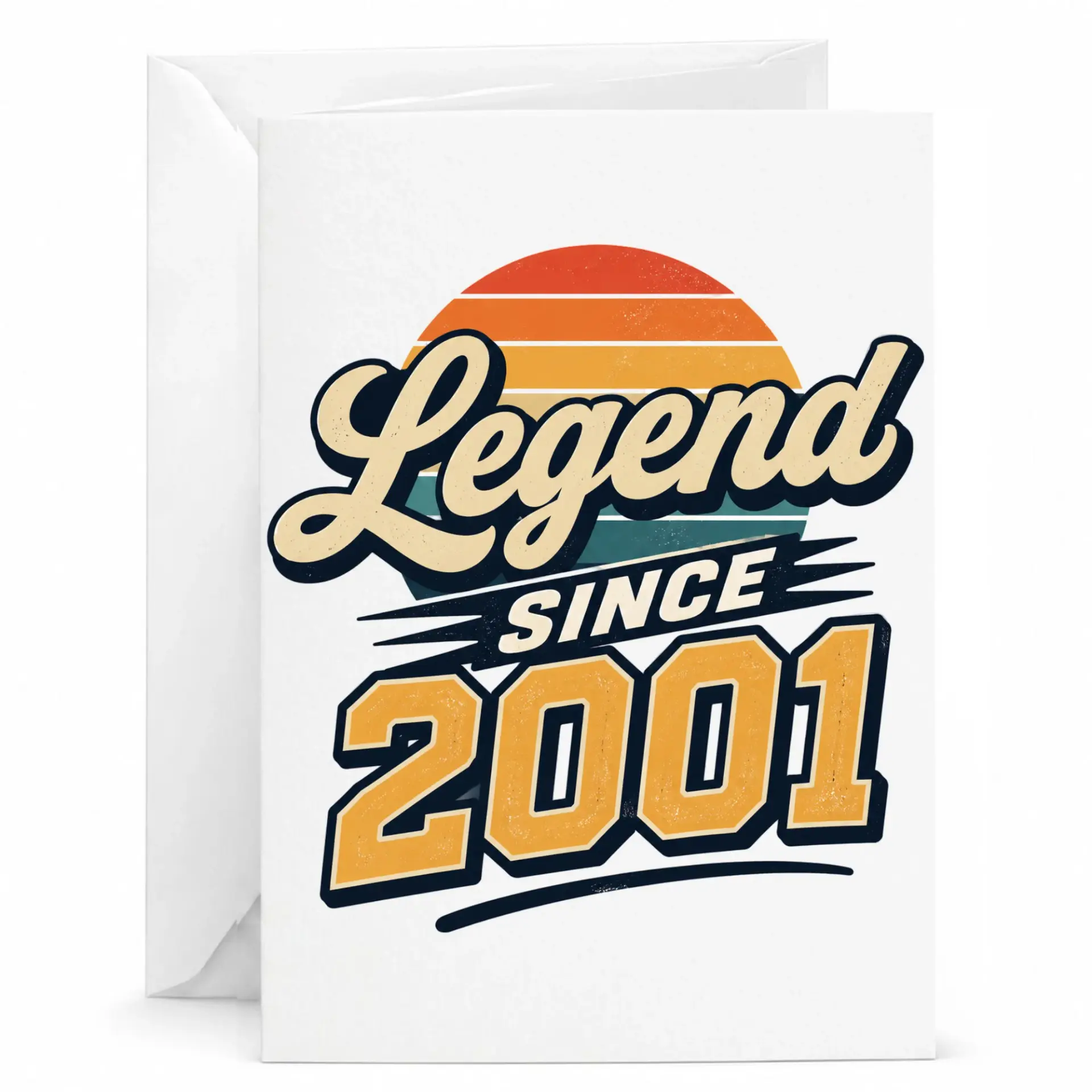Birthday Card Legend Since 2001 Vintage Retro Style Greeting Card for Milestone Celebration and Special Anniversary