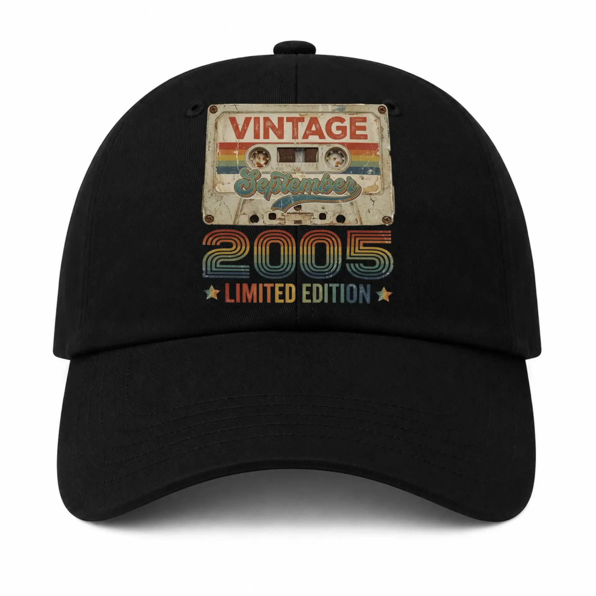 Baseball Cap Retro Vintage Cassette Tape Design Adjustable Dad Hat