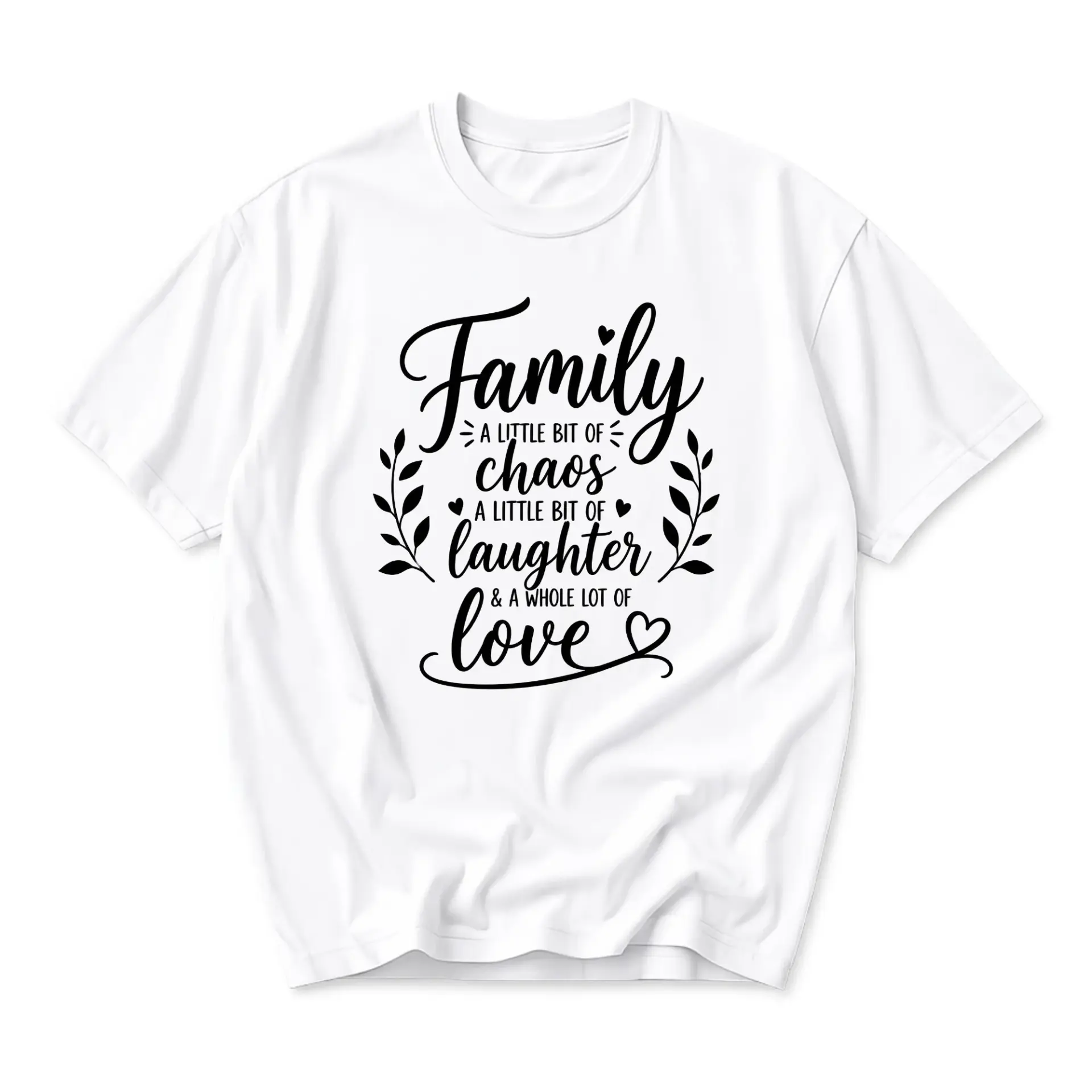 Graphic Tee Family a Little Bit of Chaos a Little Bit of Laughter and a Whole Lot of Love Unisex Casual Shirt