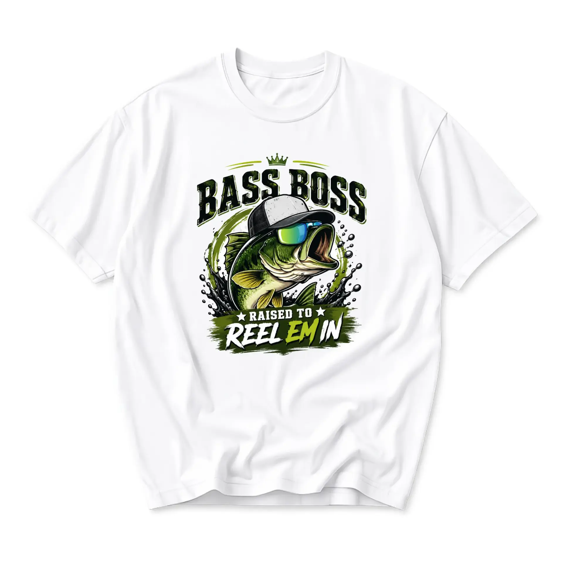 Funny Shirt Raised to Reel in Graphic Tee Fishing Enthusiast Casual Unisex