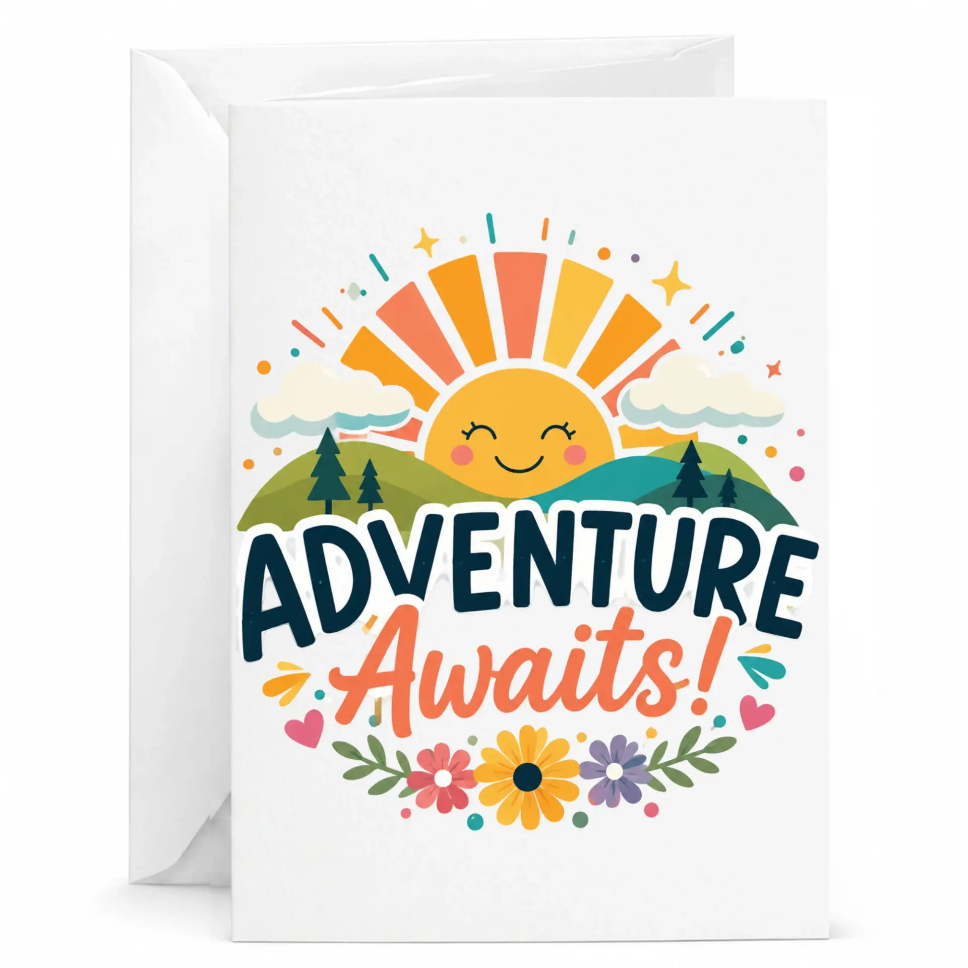 Personalized Greeting Card Featuring Sunny Landscape