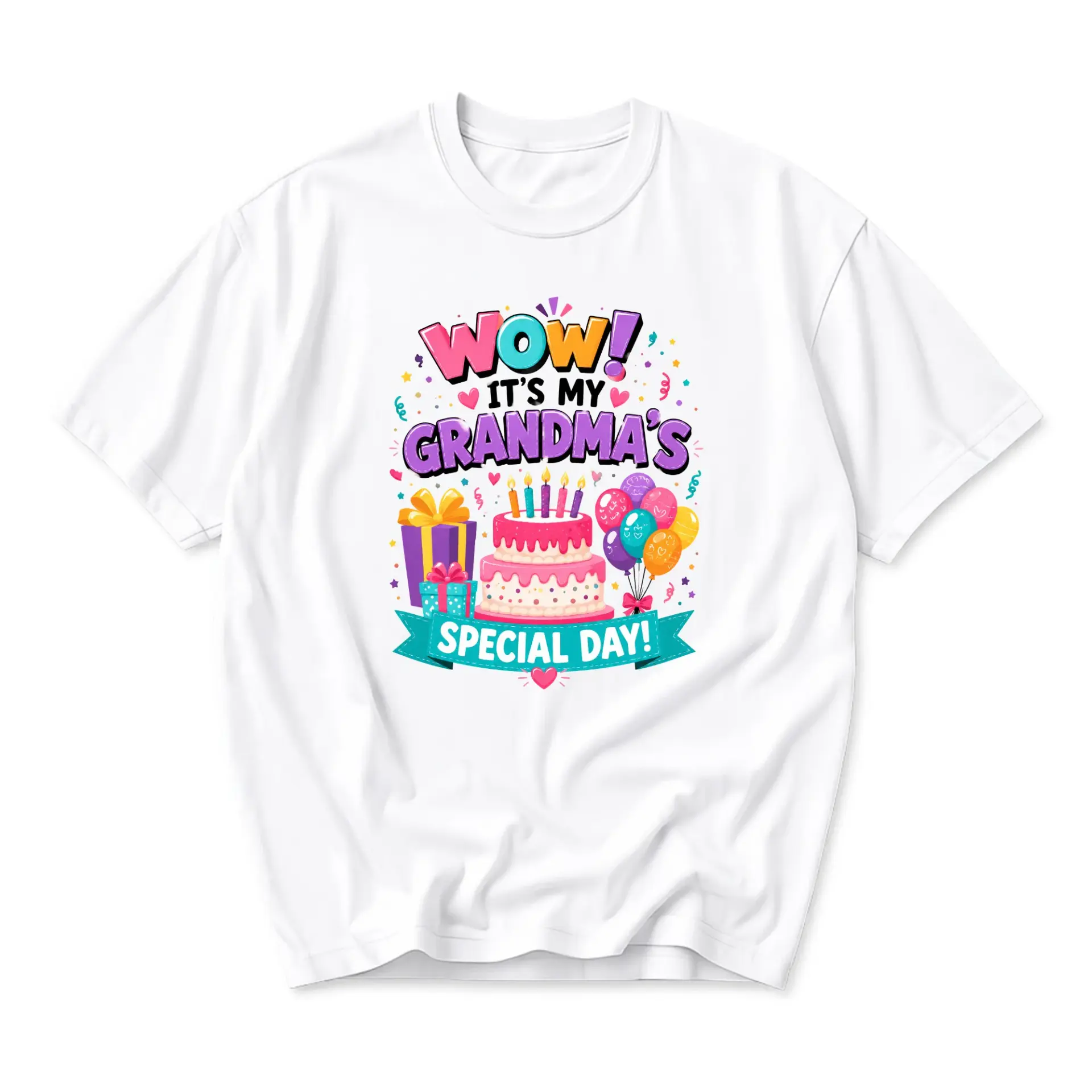 Graphic Tee Wow It Is My Grandma's Special Day Birthday Celebration Unisex