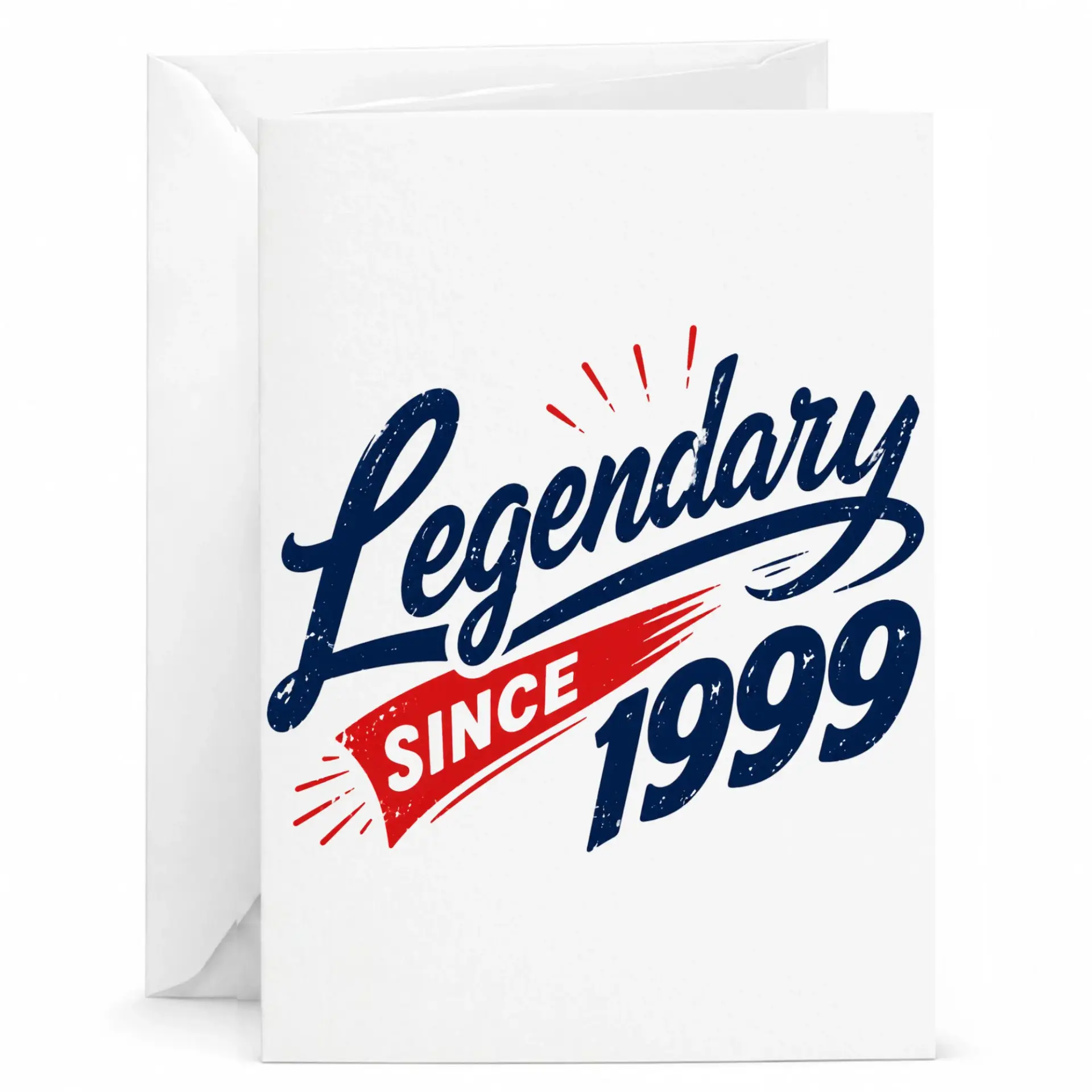 Birthday Card Legendary Since 1999 Funny Retro Milestone Greeting Card for Any Year Celebration Milestone Stationery