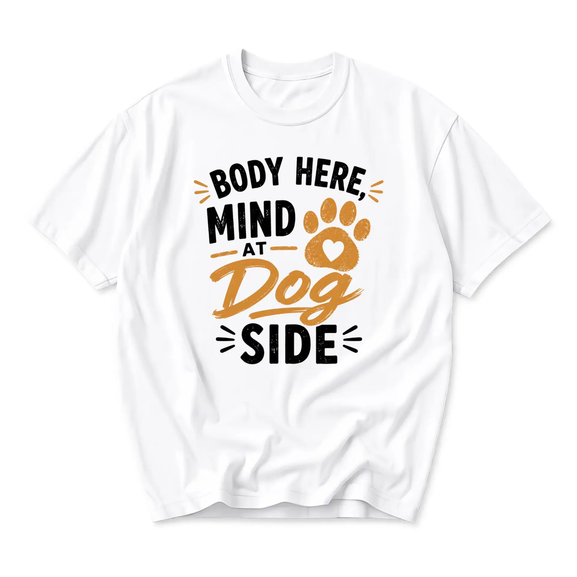Graphic Tee Body Here Mind at Funny Print Unisex Casual Crew Neck T-Shirt