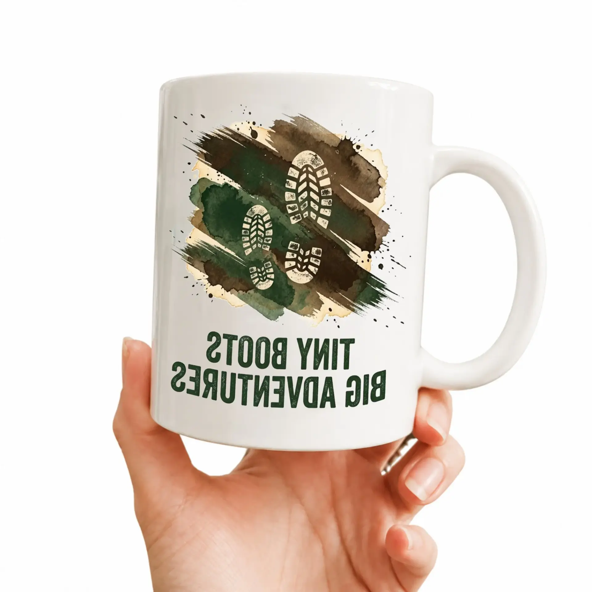 Outdoor Adventure Coffee Mug Featuring Hiking Design Inspirational Travel Themed Beverage Cup for Nature Lovers