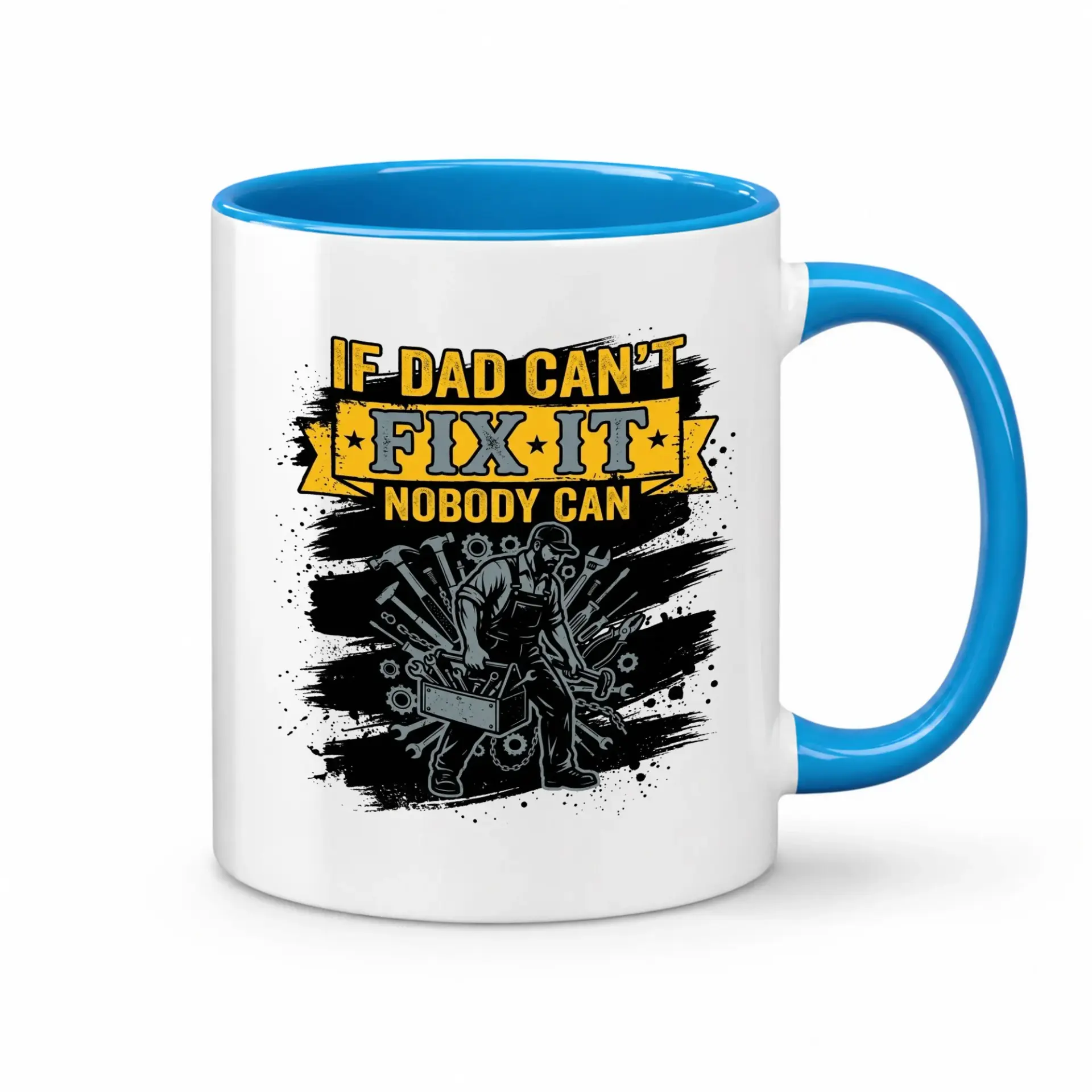 Funny Handyman Ceramic Coffee Mug If Dad Cant Fix It Nobody Can Novelty Cup for Repair Enthusiast or Father Day Gift
