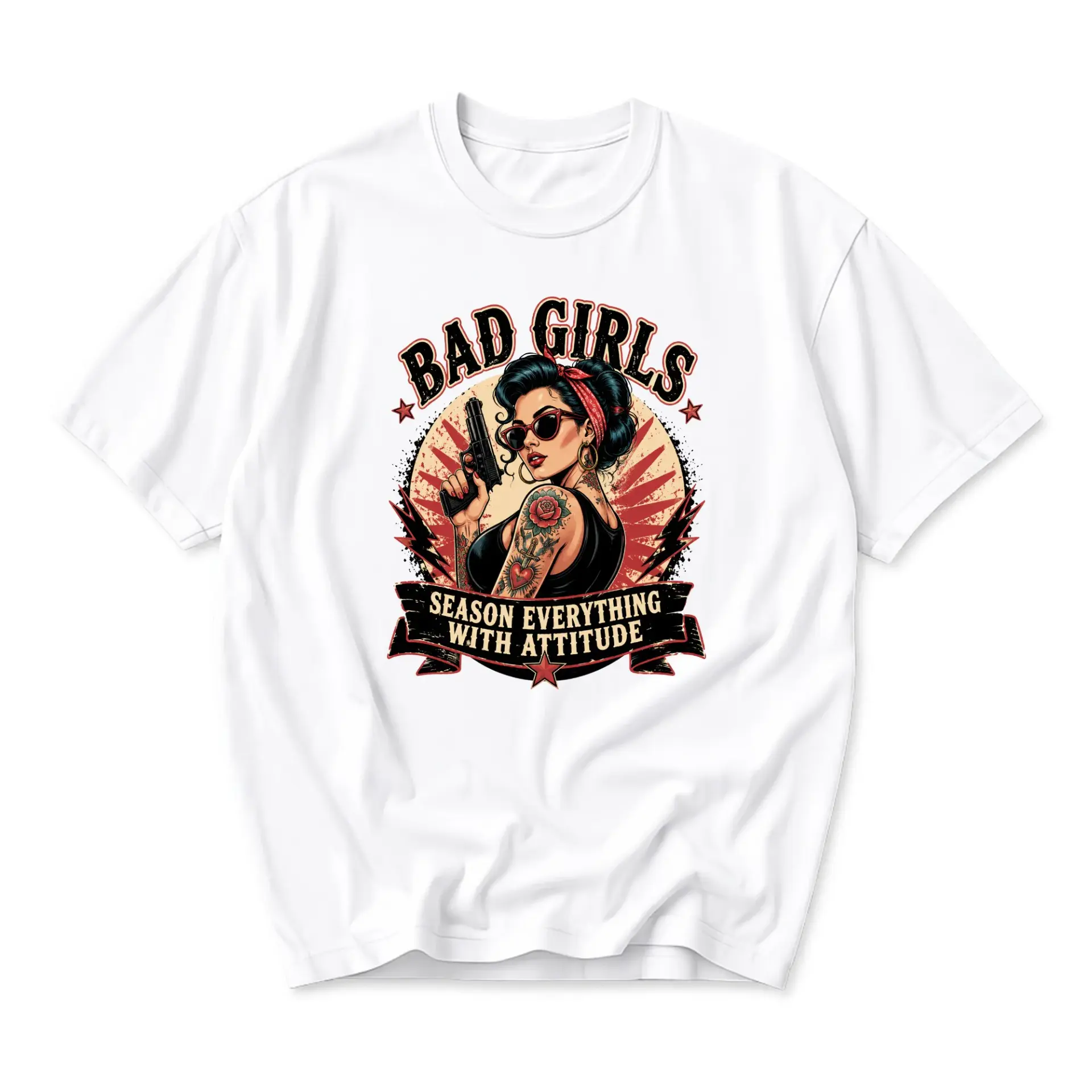 Graphic Tee Bad Girls Season Everything with Attitude Unisex Crew Neck Casual Everyday Wear Soft Cotton Shirt Top