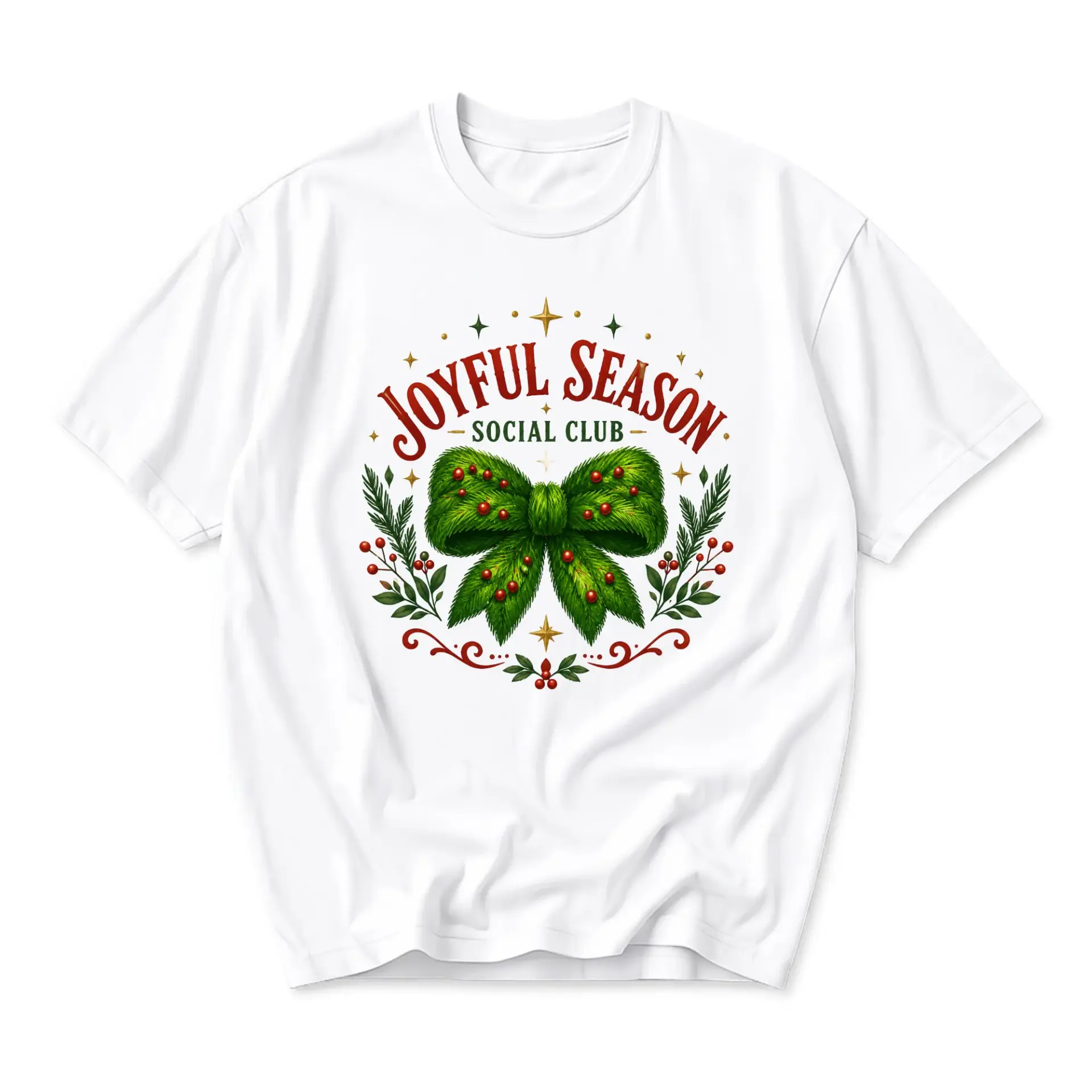 Graphic Tee Joyful Season Social Club Holiday Apparel Unisex Short Sleeve