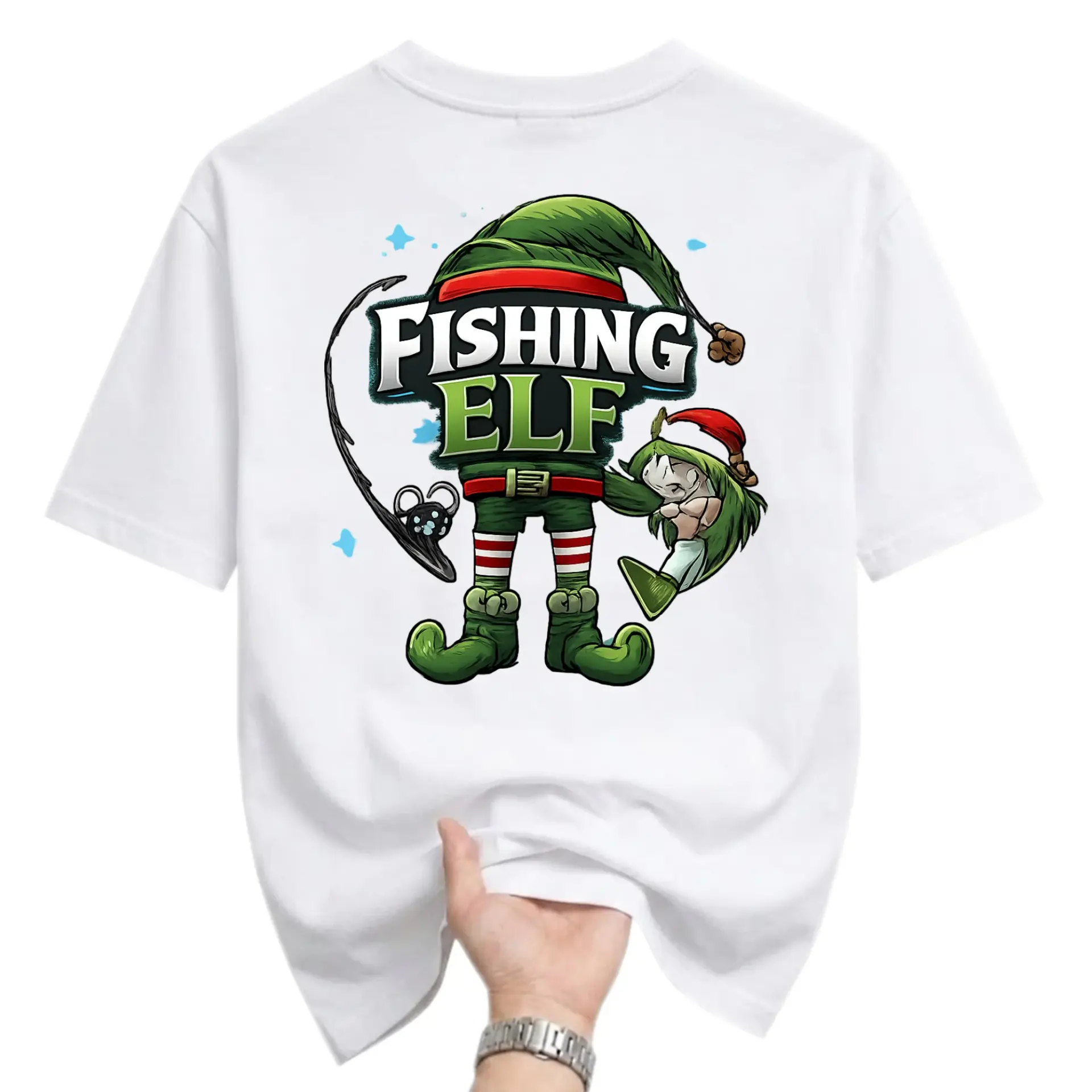 Fishing Graphic Tee Unisex Crew Neck Casual Cotton Blend Short Sleeve Shirt