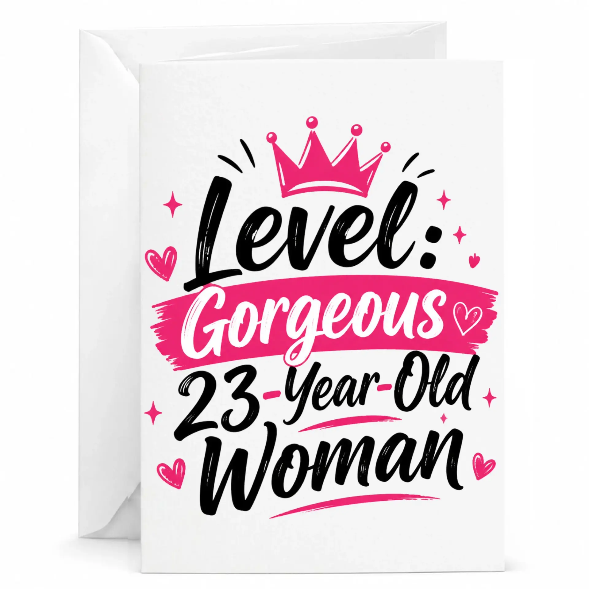 Birthday Card Level Gorgeous 23 Year Old Woman Fun Celebration Greeting Card for Her Unique Milestone Birthday Design