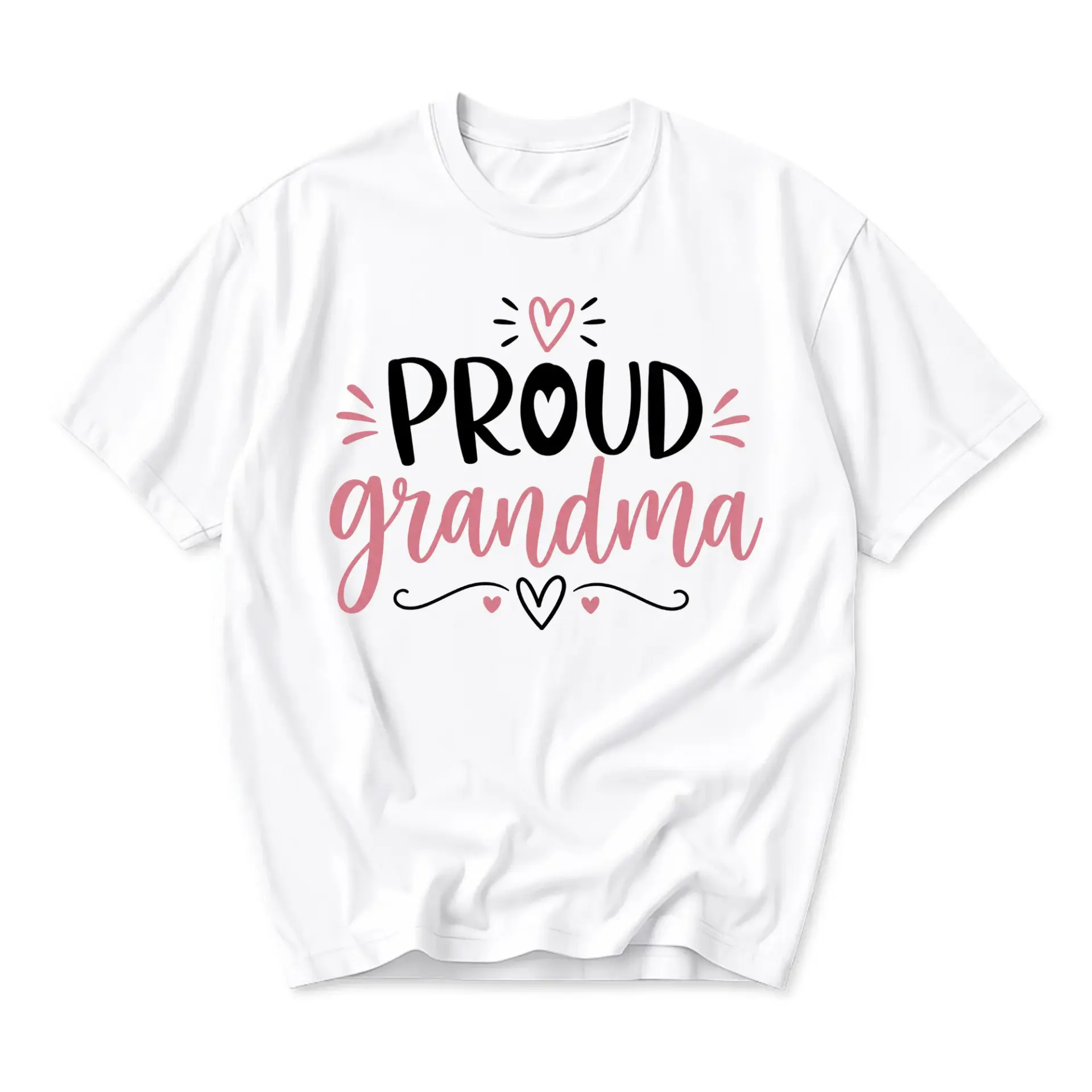 Graphic Tee Proud Grandma Heart Design Unisex Casual Everyday Short Sleeve