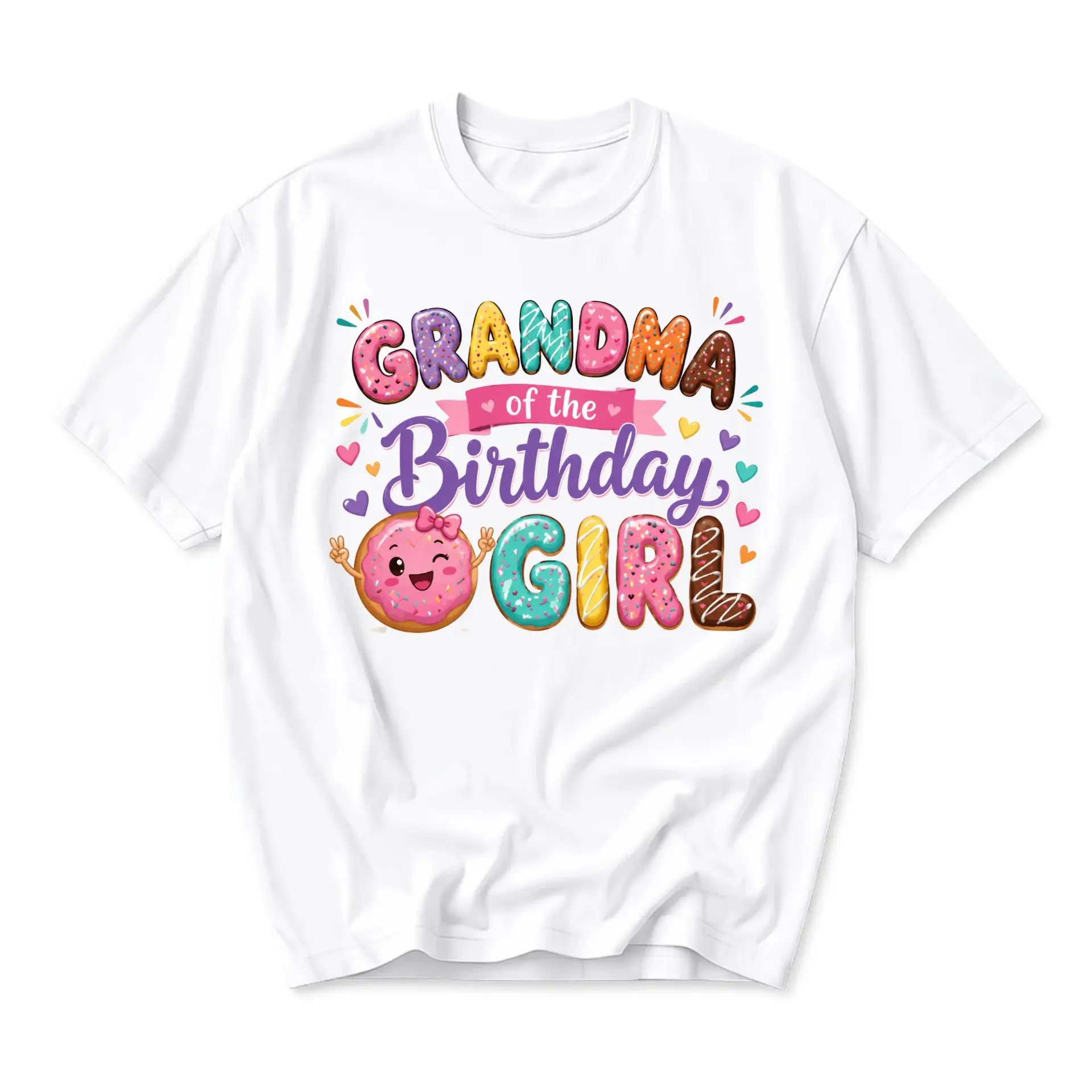 Funny Shirt Grandma of the Birthday Girl Graphic Tee Unisex Casual Apparel