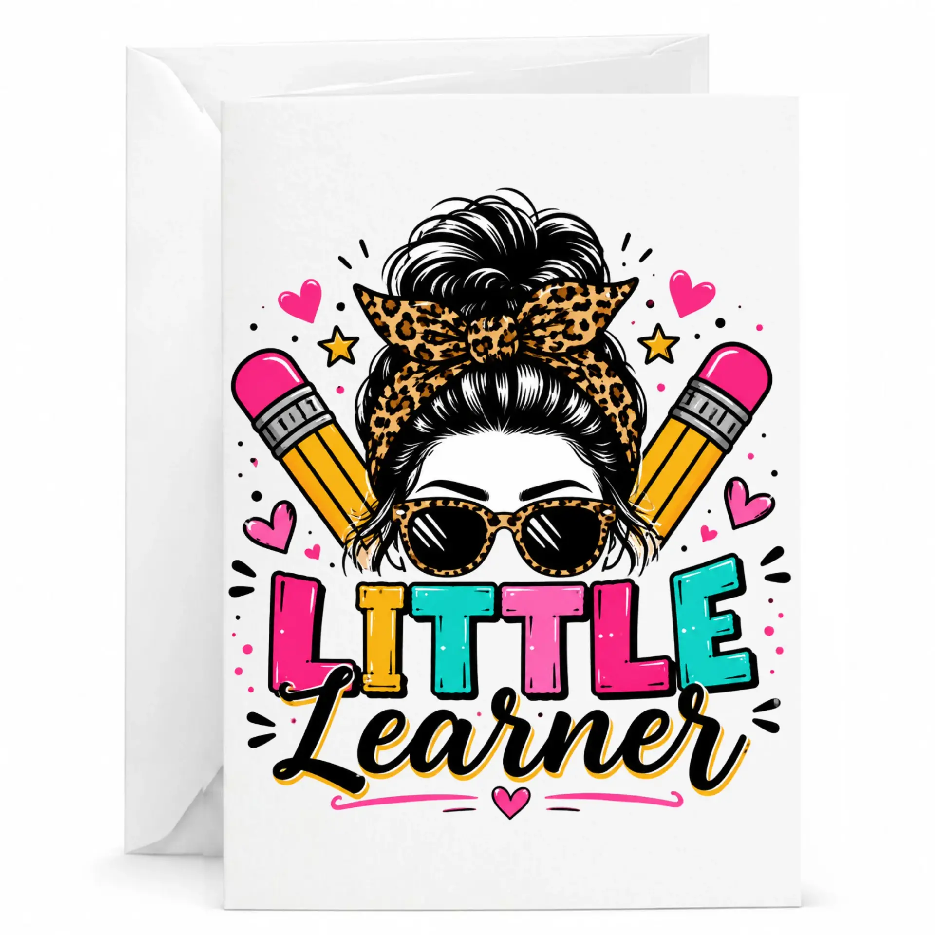 Greeting Card Little Learner Design Vibrant Educational Theme Stationery for Educators and Academic