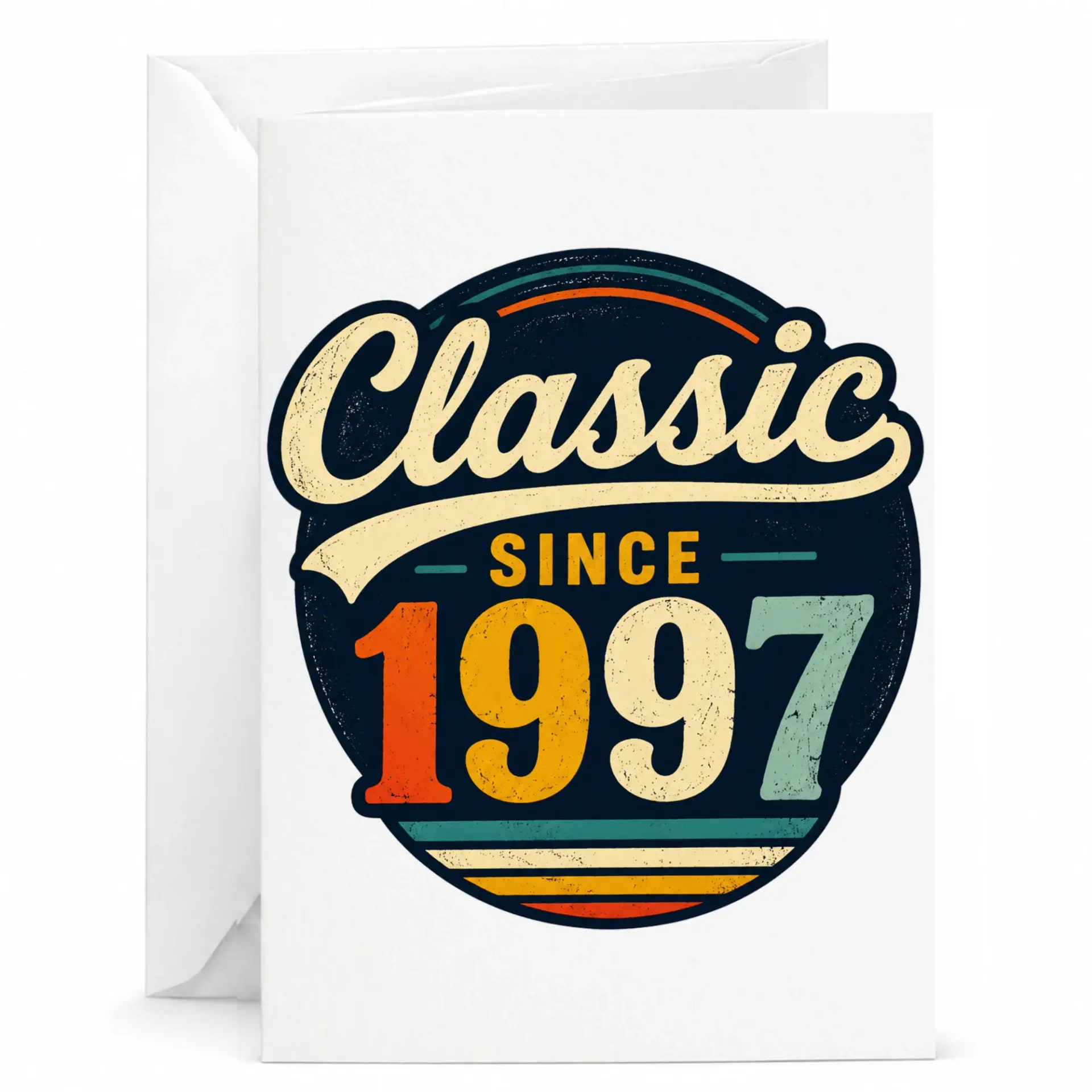 Birthday Card Classic Since 1997 Retro Vintage Style Greeting Card for Birthday Anniversaries and Milestone Celebrations