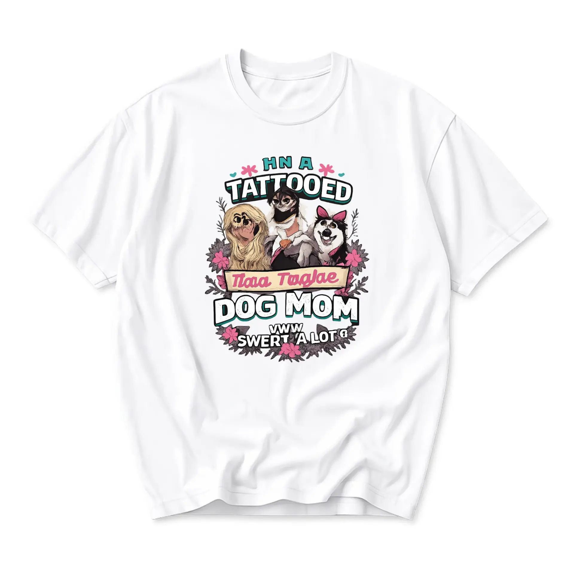 Graphic Tee Tattooed Dog Mom Unisex Crew Neck Casual T-Shirt for Everyday