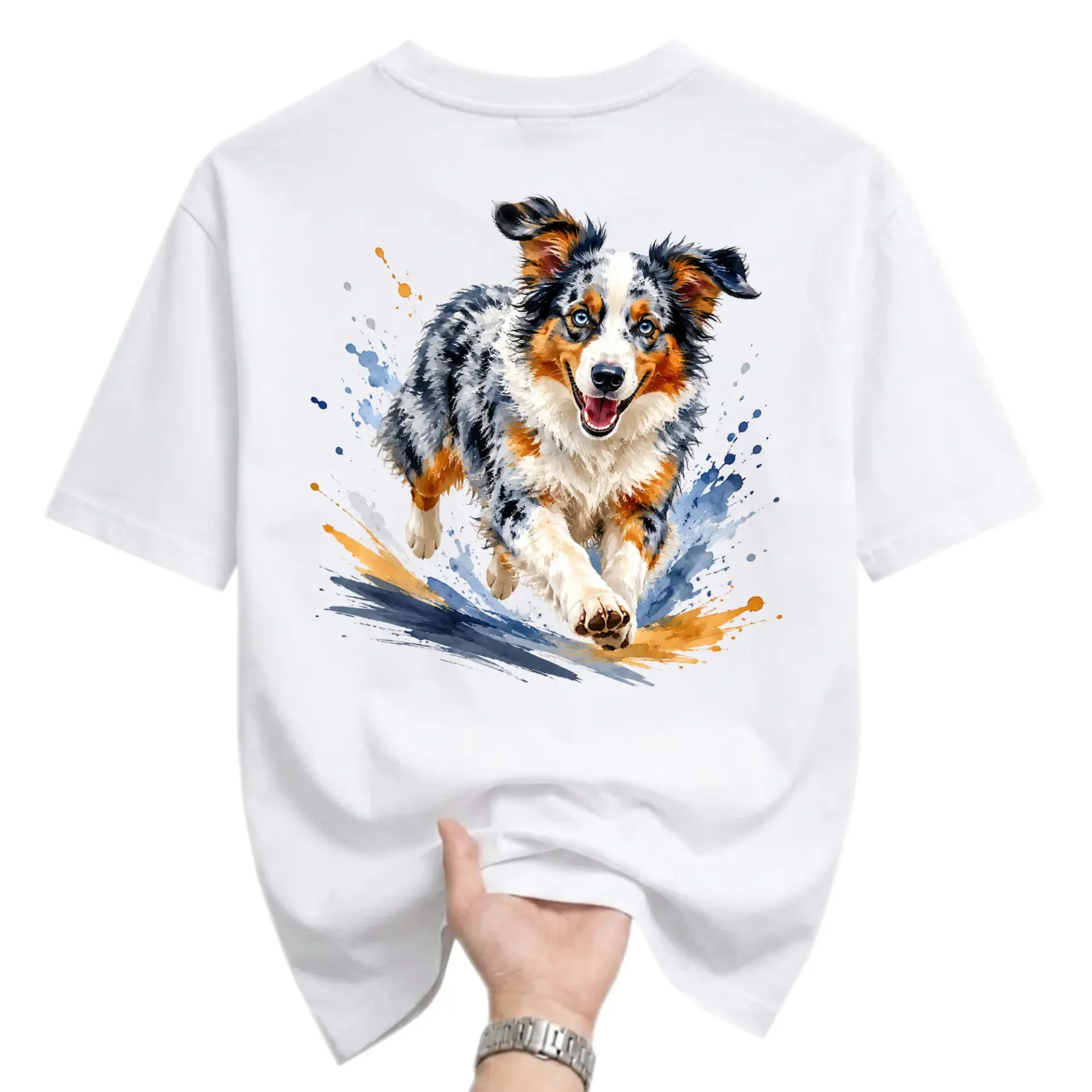 Graphic Tee Australian Portrait Artistic Dog Print Unisex Casual Crew Neck