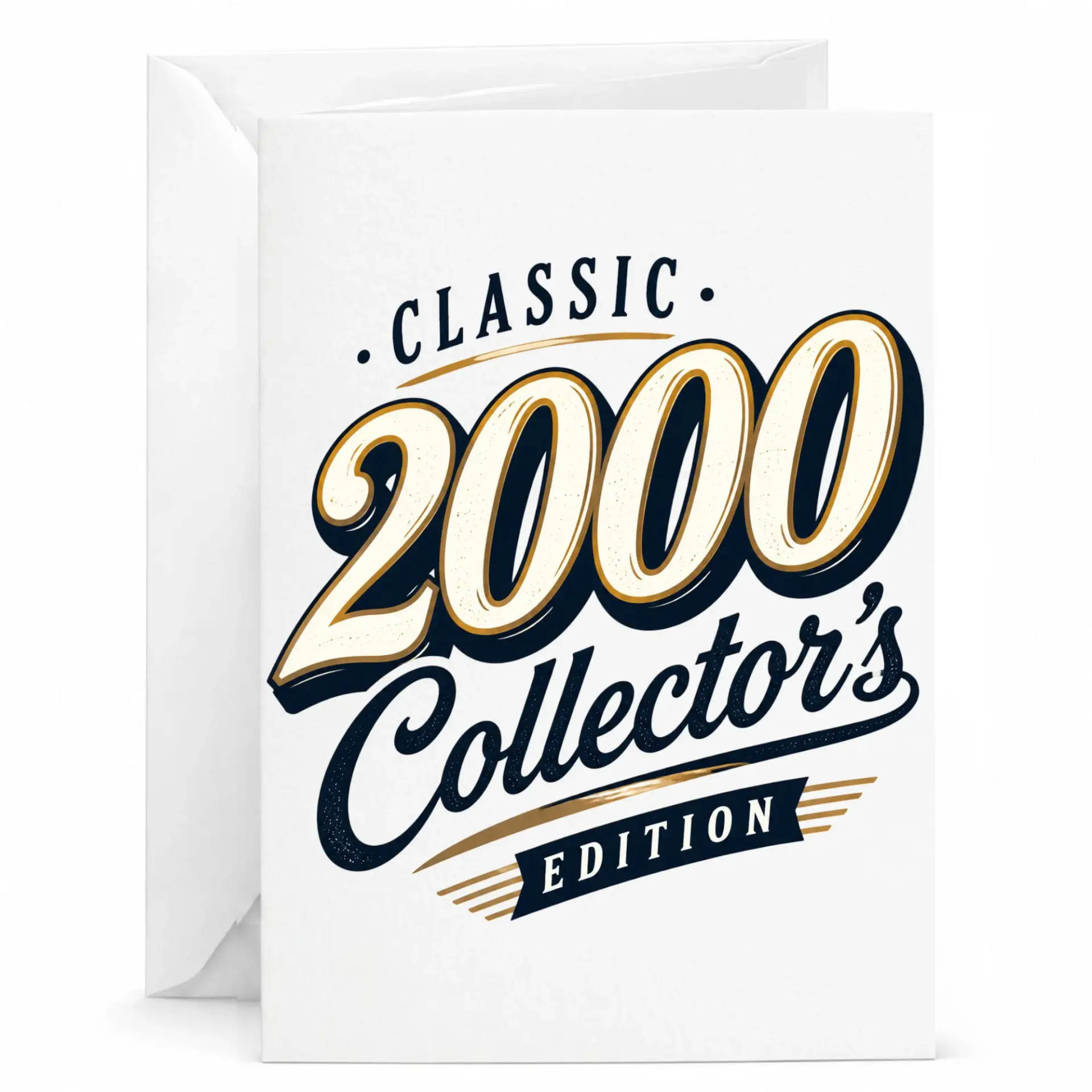 Birthday Card Classic 2000 Collector's Edition Greeting Card for Birthday Milestone Celebration with Envelope