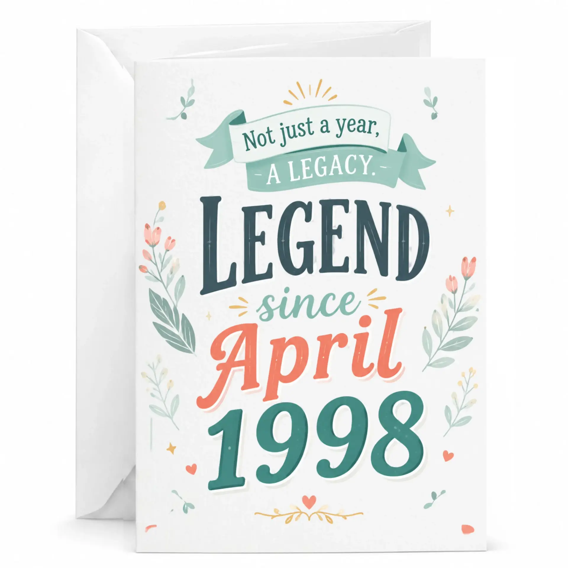 Birthday Card Legend Since April 1998 Greeting Card for Milestone Birthdays and Special Anniversary Celebrations