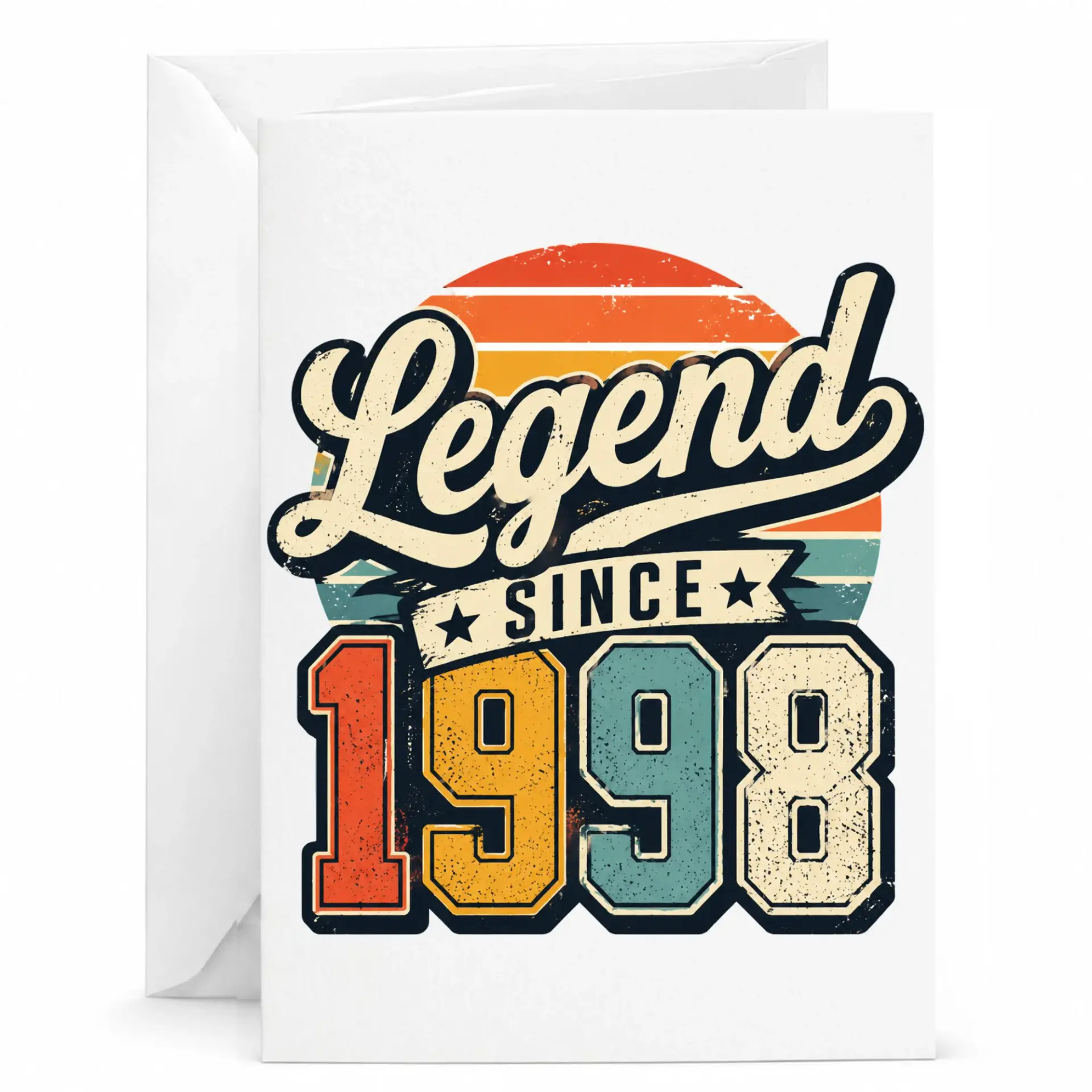 Birthday Card Legend Since 1998 Vintage Style Greeting Card for Milestone Celebrations Retro Design Gift Card