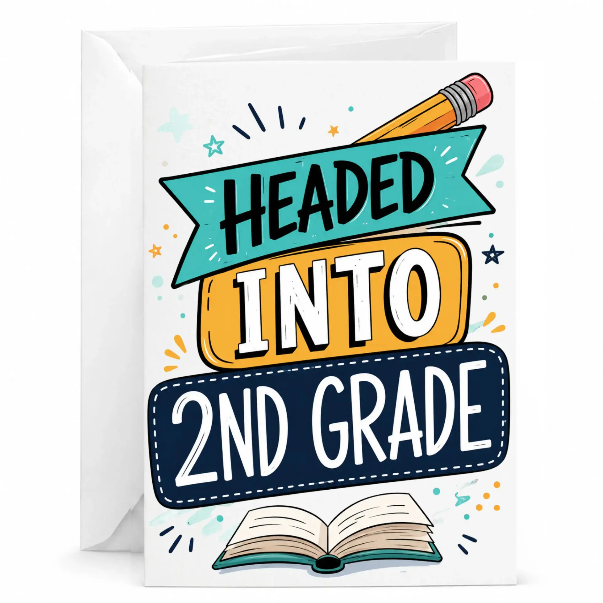 Greeting Card Headed into 2nd Design Premium Stationery Paper for Academic Achievement and