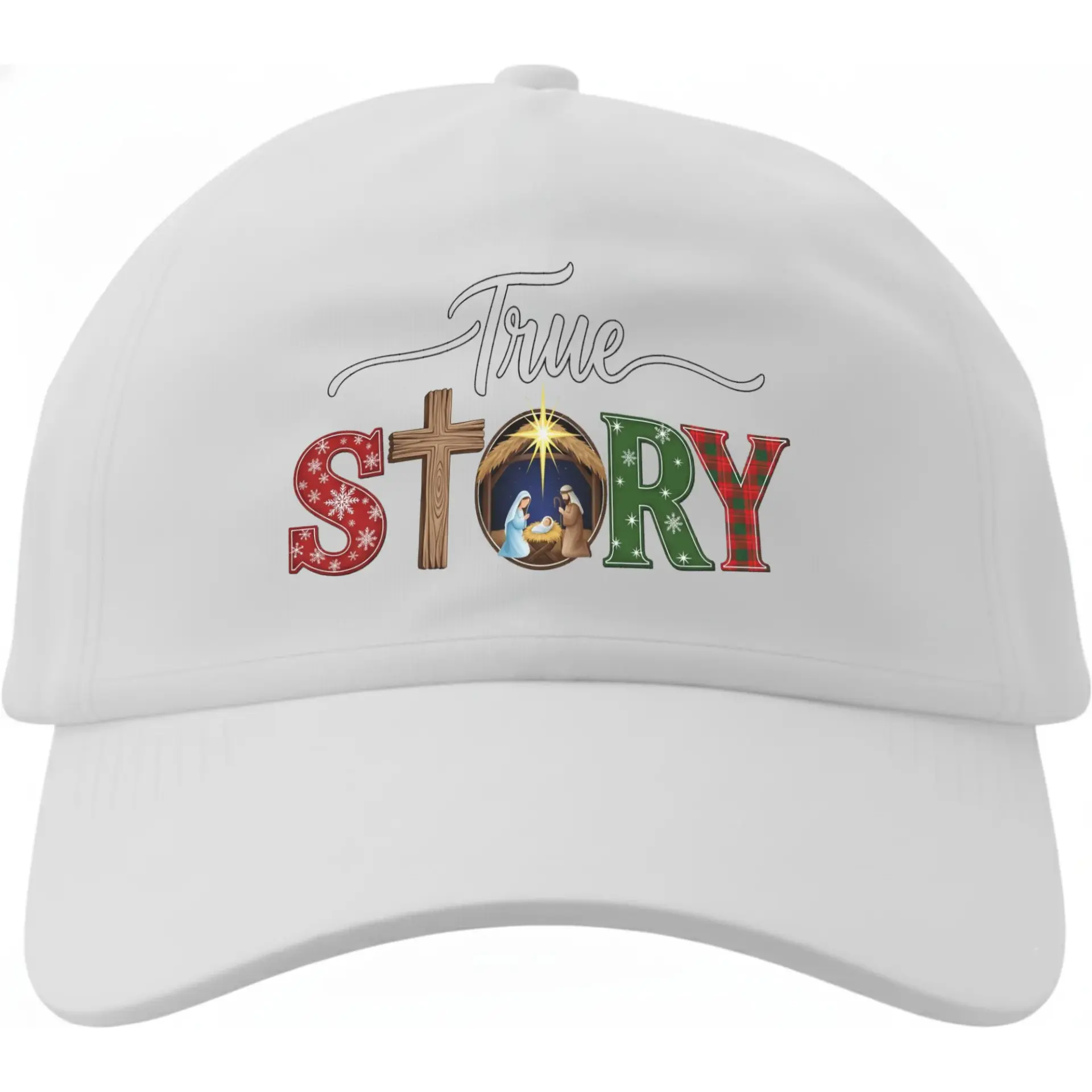 Baseball Cap True Story Nativity Scene Graphic Print Cotton Hat for Men and Women Adjustable Low Profile Dad Hat