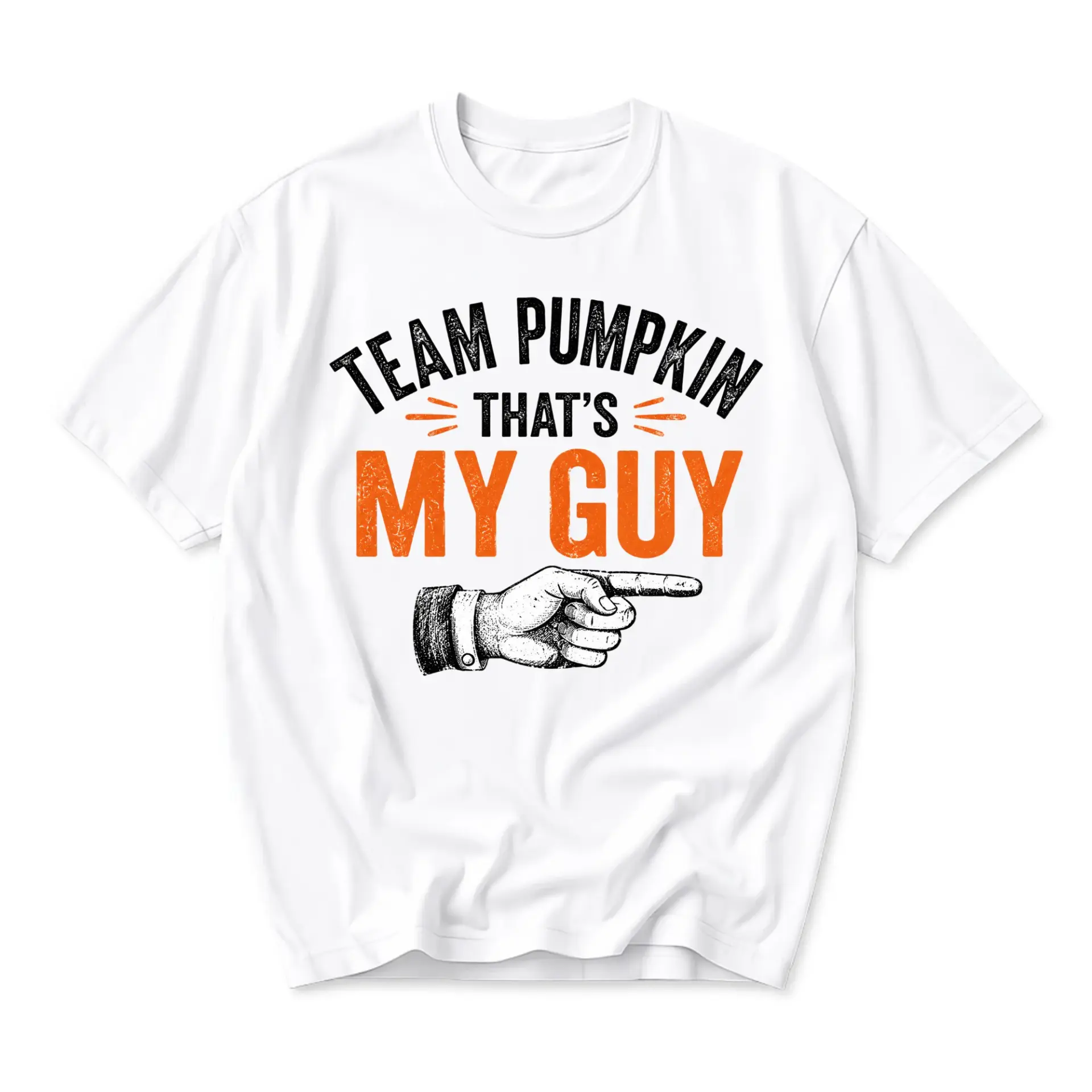 Funny Shirt Team Pumpkin That's My Guy Graphic Tee Casual Fall Unisex Crew Neck Short Sleeve Cotton Blend T-Shirt