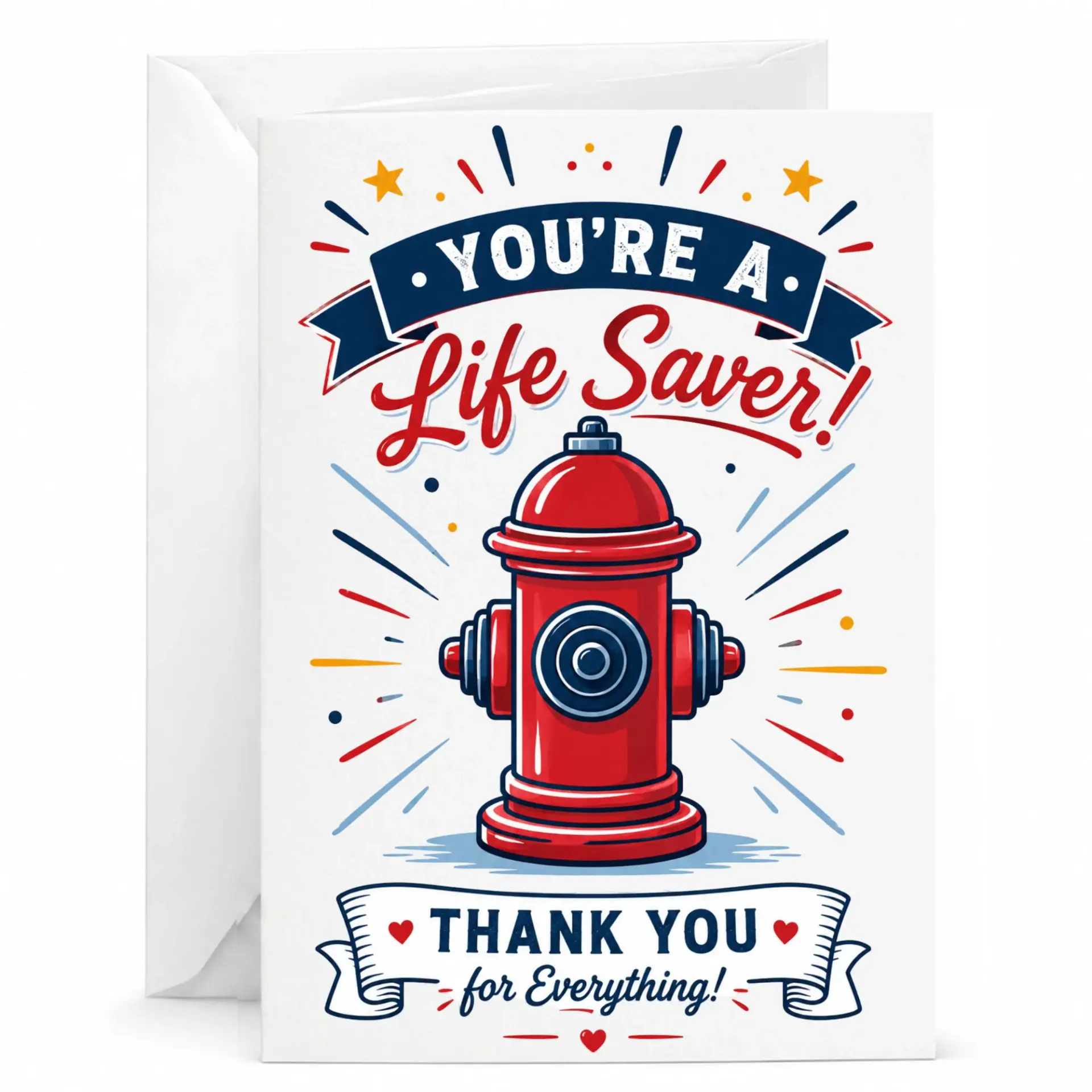 Card Are a Fire Hydrant Illustration Greeting for Friends and Colleagues
