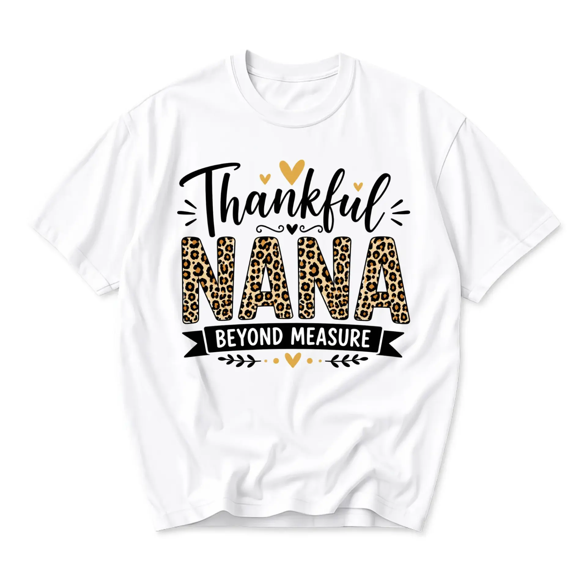 Graphic Tee Thankful Nana Beyond Measure Leopard Print Casual Unisex Short