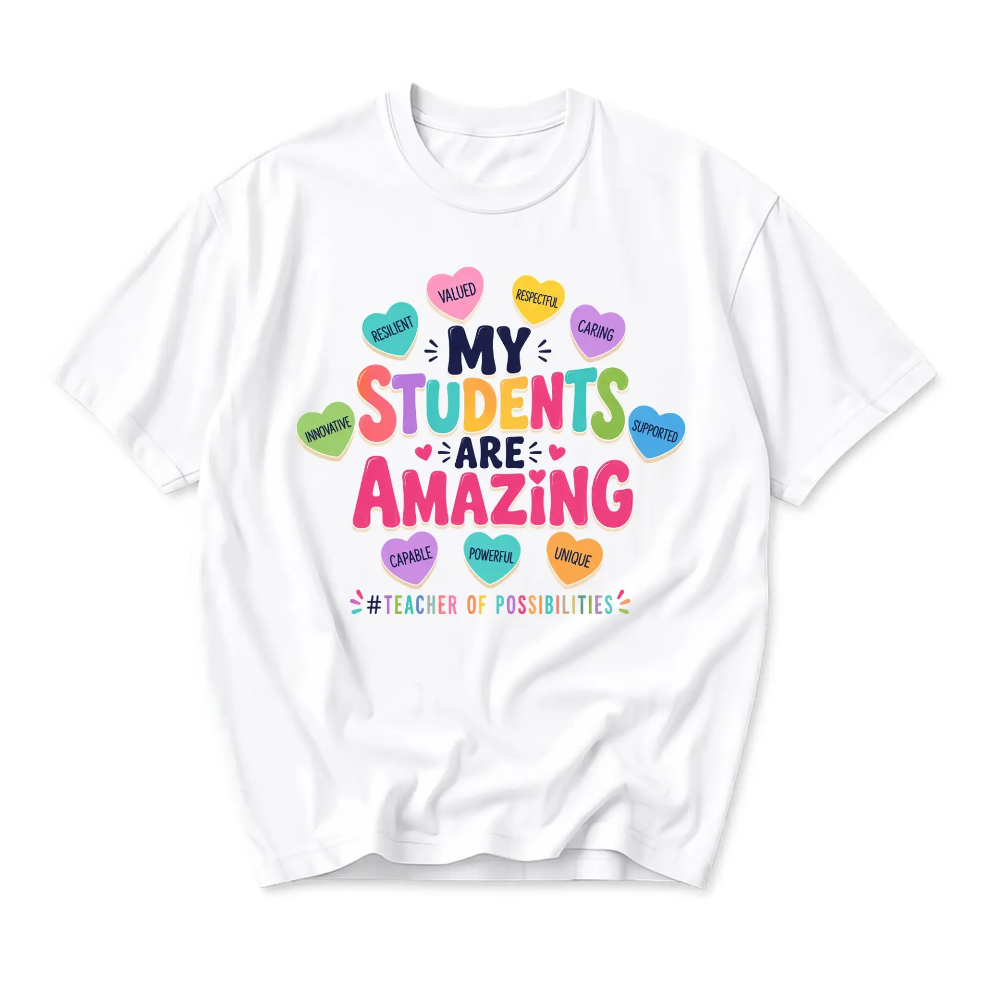 T-shirt My Students Are Amazing Graphic Tee Educational Inspiration Print Comfortable Unisex Crew Neck Casual Cotton Top