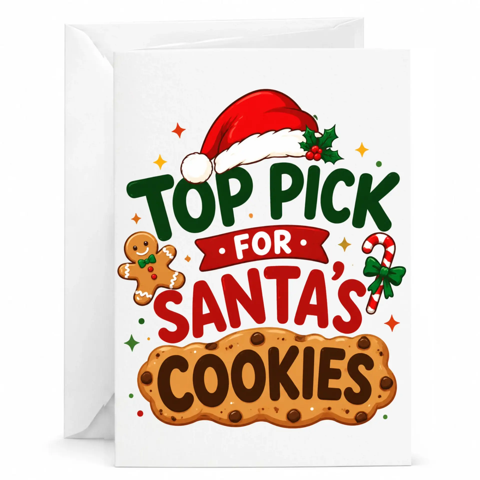 Funny Christmas Greeting Card Top Pick for Santa Cookies Holiday Stationery for Friends Family and Festive Celebrations