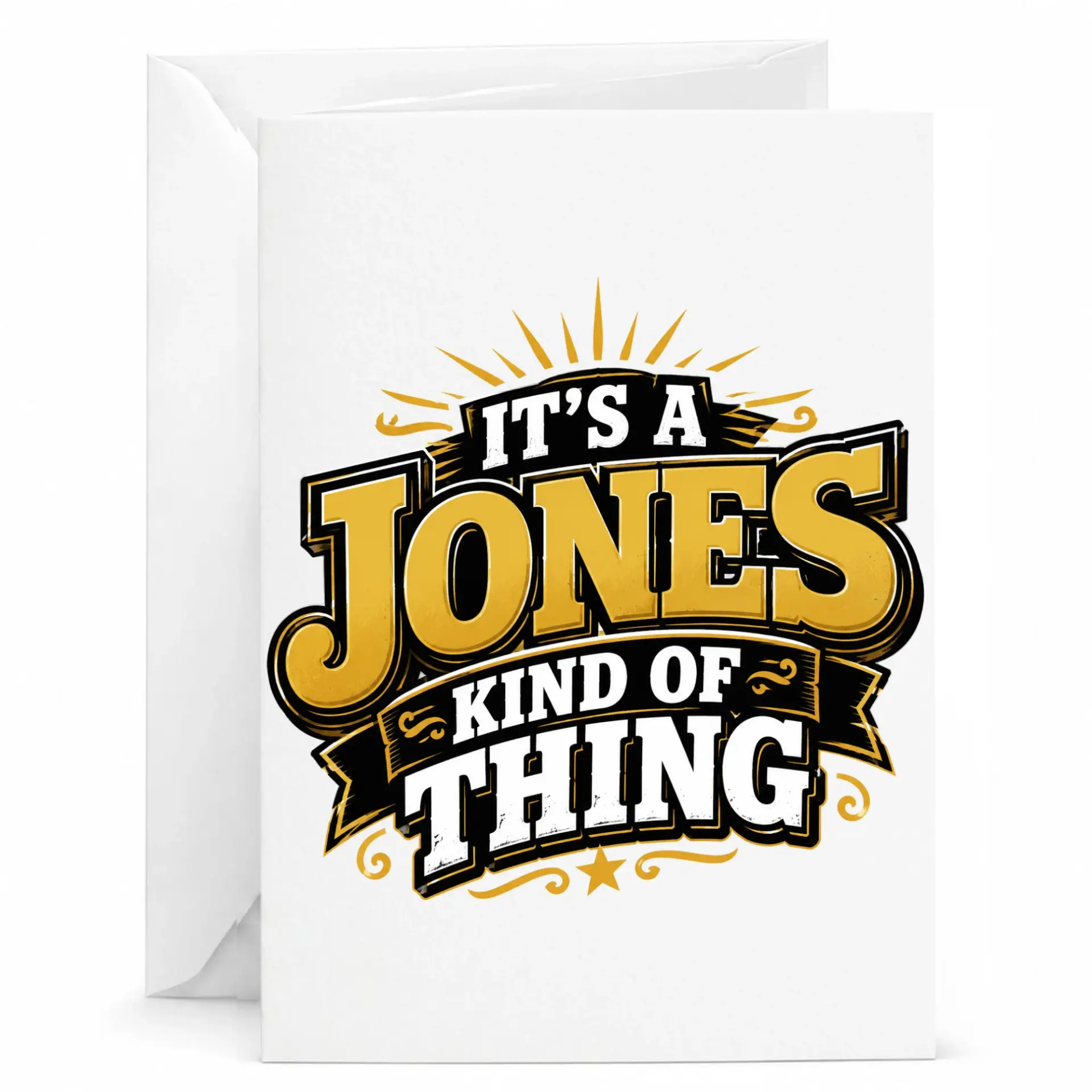 Funny Greeting Card It Is a Jones Kind of Thing Typography Design Personalizable Stationery Note Card for Any Occasion