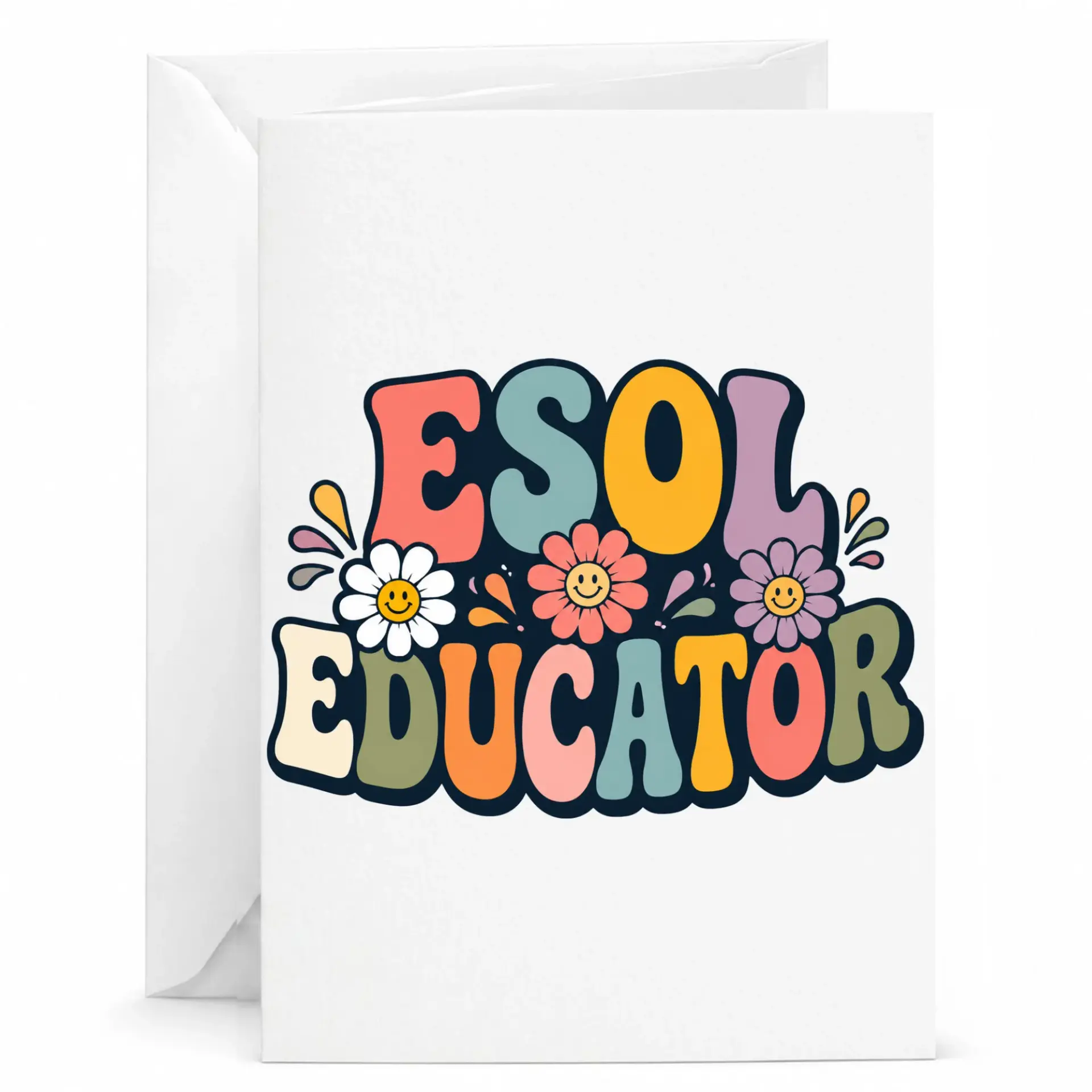 Greeting Card for Esol Retro Aesthetic Design Professional Appreciation Note and Thoughtful Gift Idea