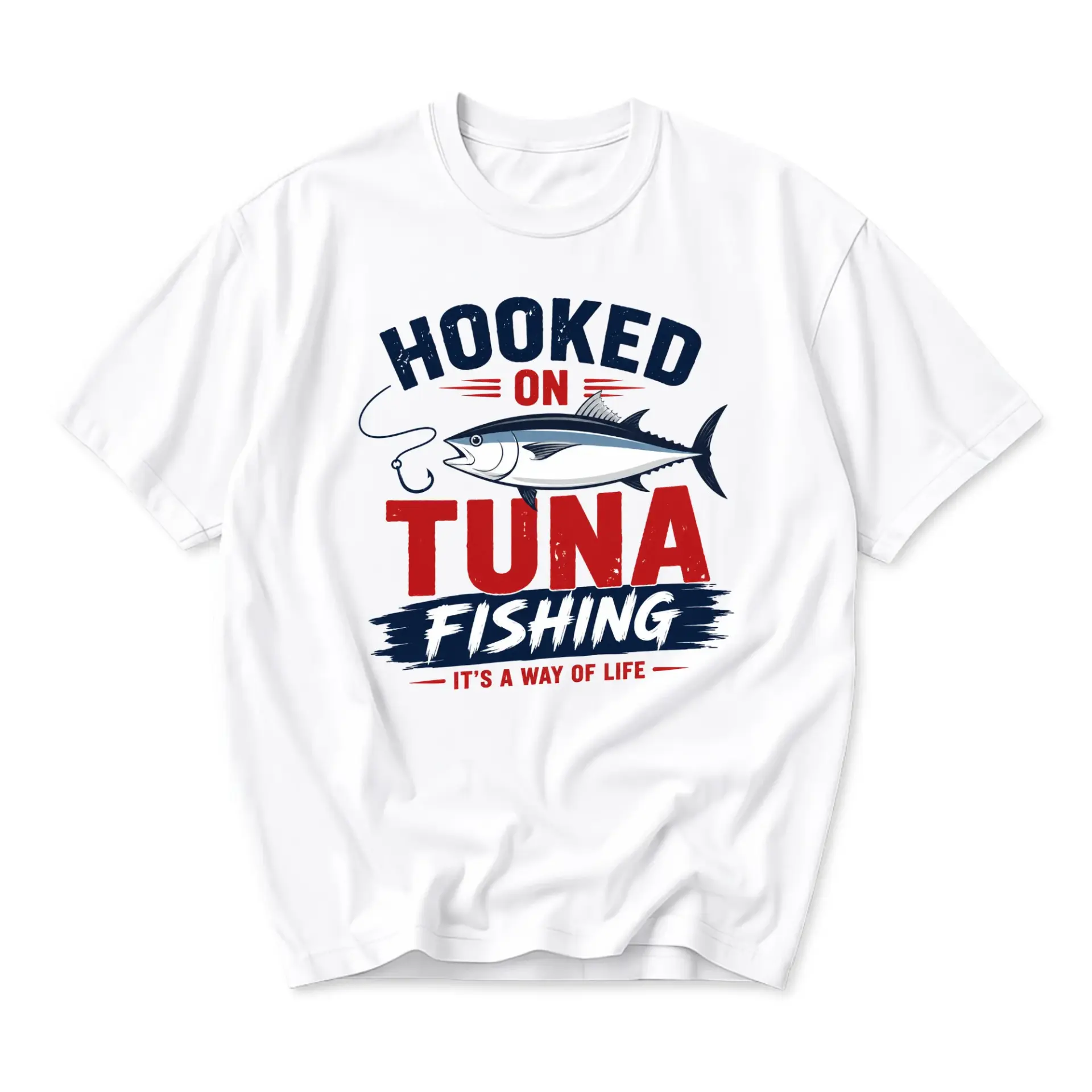 Funny Shirt on Fishing Graphic Tee Unisex Short Sleeve Crew Neck Casual