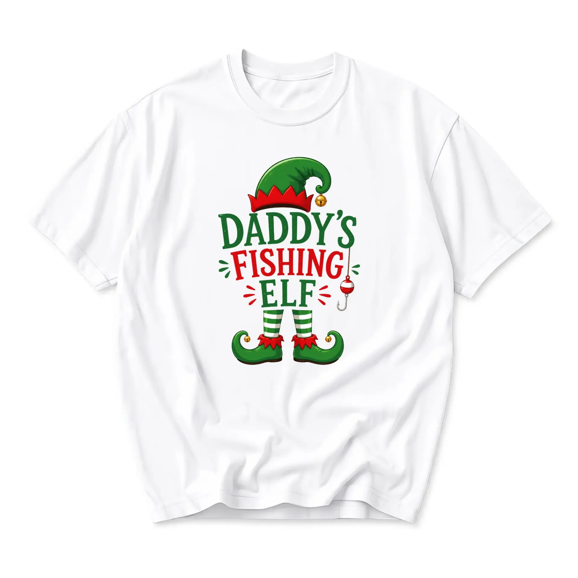 Funny Shirt Daddy's Fishing Graphic Tee Unisex Crew Neck Casual Cotton Blend Apparel for Holiday Season Fun