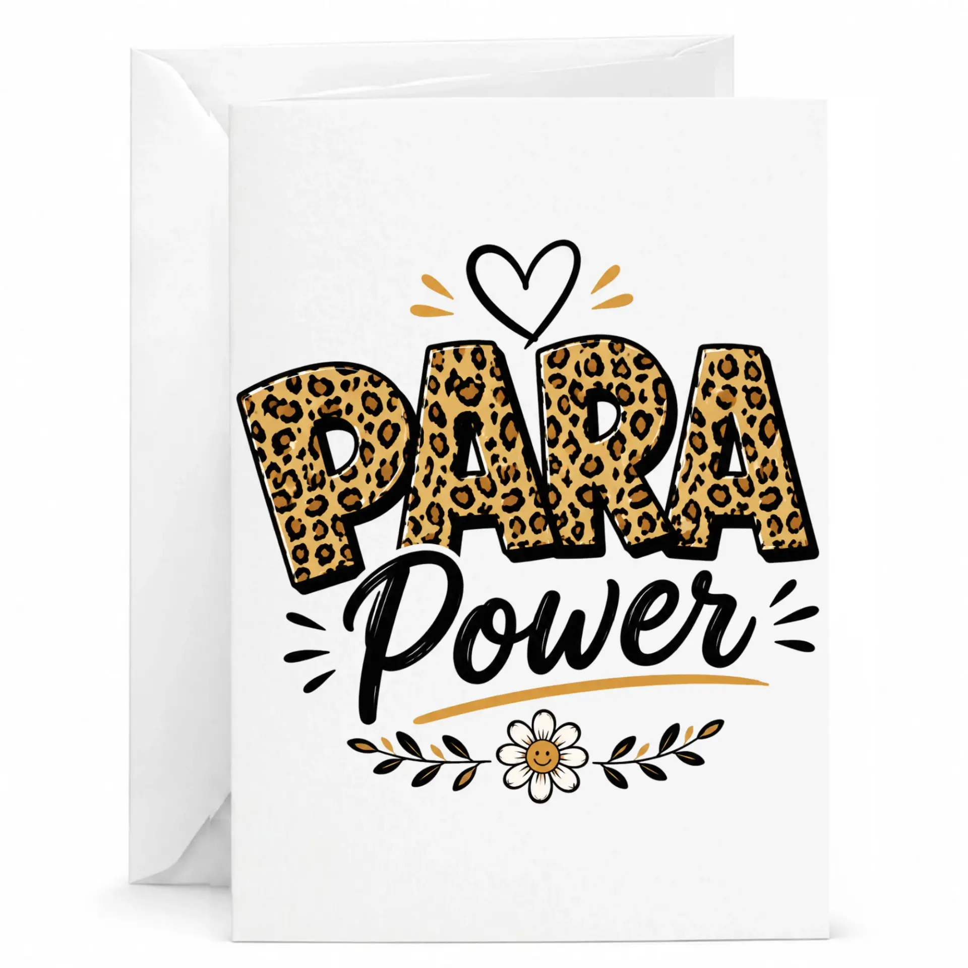 Personalized Greeting Card Motivational Leopard Print Design