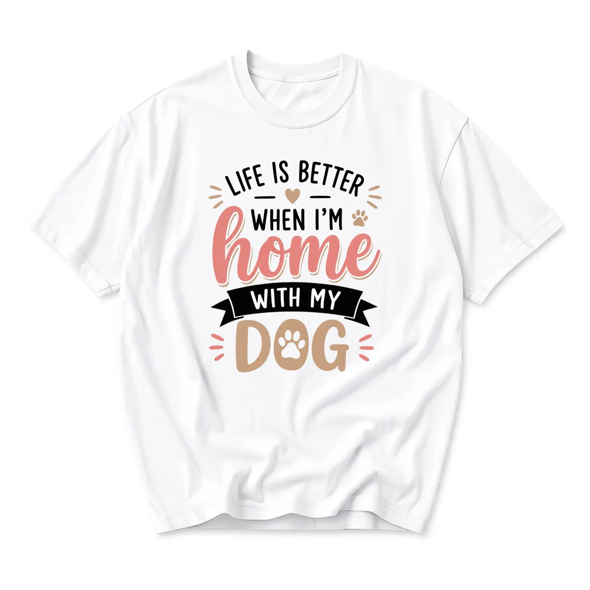 Graphic Tee Life Is Better with Unisex Crew Neck Short Sleeve Casual Cotton