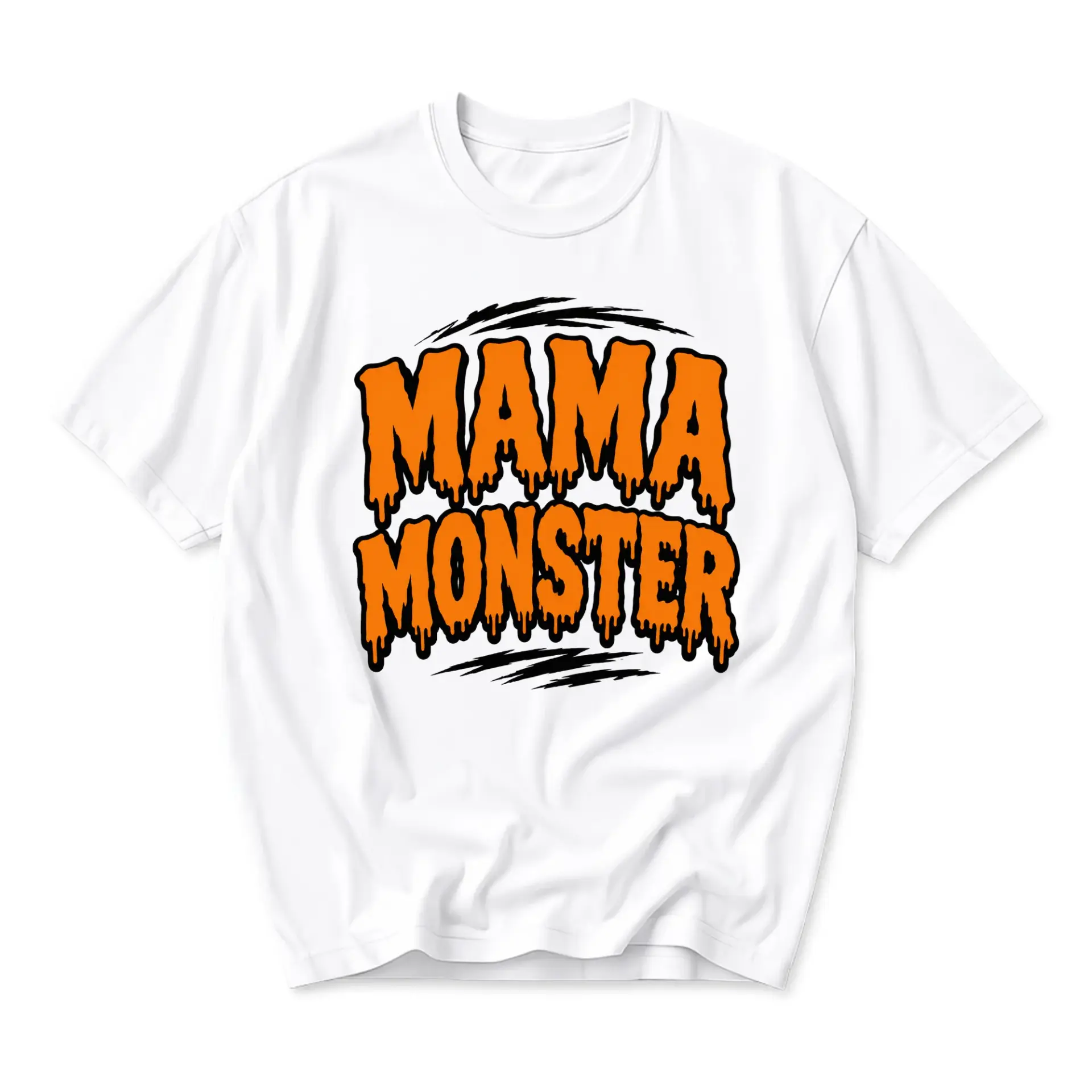 Graphic Tee Mama Monster Unisex Crew Neck T-Shirt Casual Cotton Blend Everyday Apparel with Bold Drip Font Print