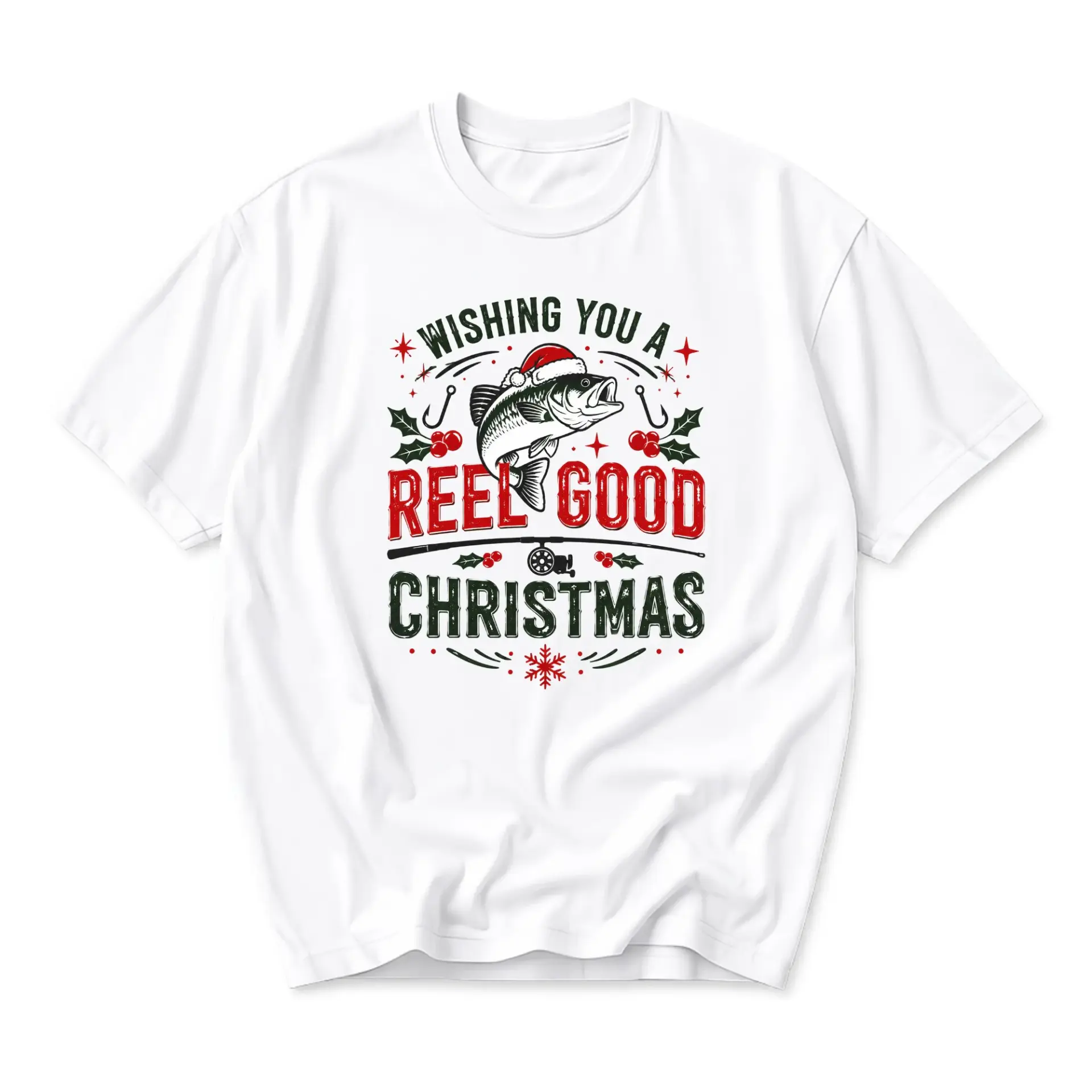 Graphic Tee Unisex Crew Neck Short Sleeve Shirt Wishing You a Reel Good
