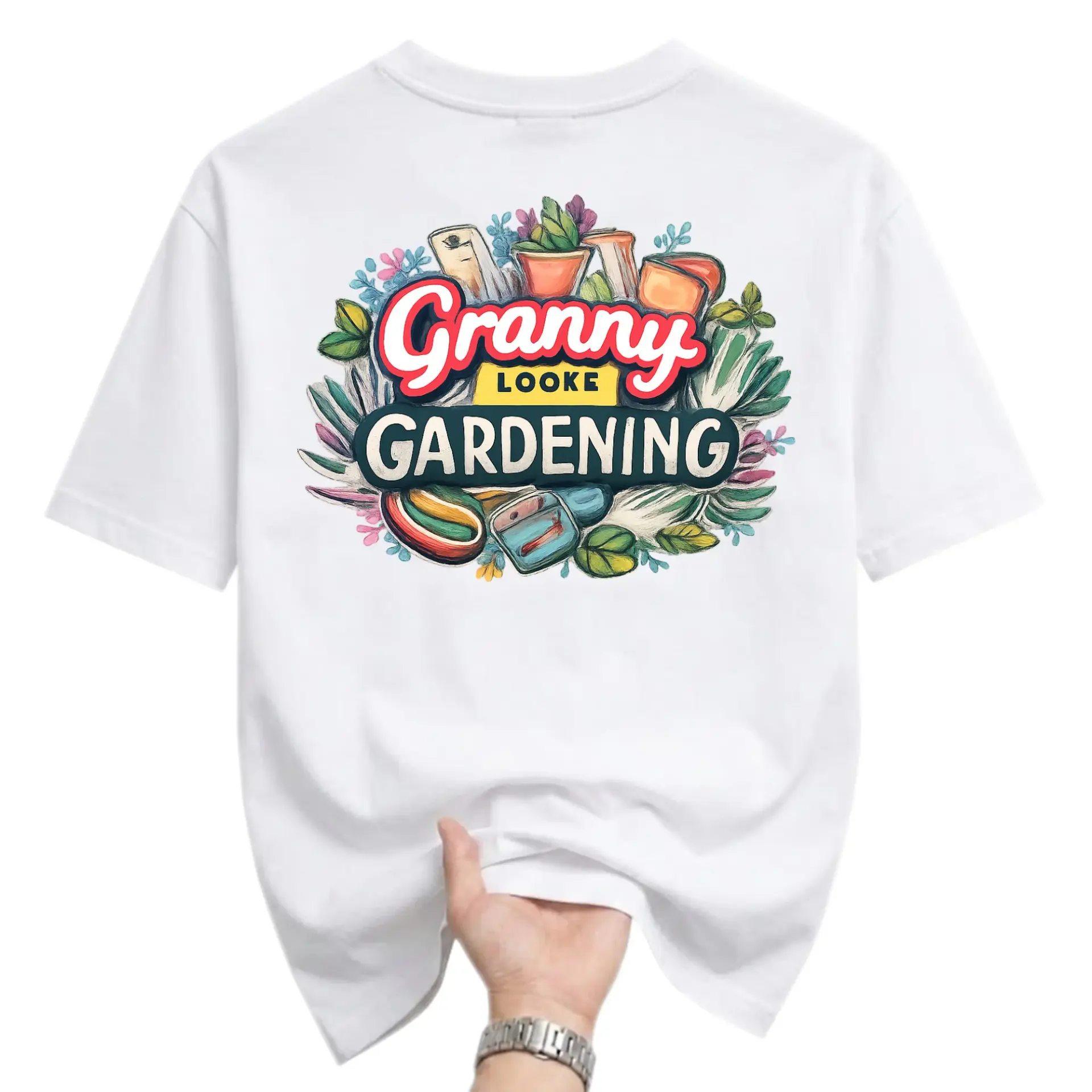 Funny Shirt Granny Looke Gardening Graphic Tee Unisex Cotton Crew Neck Casual Wear Soft Breathable Plant Enthusiast Top
