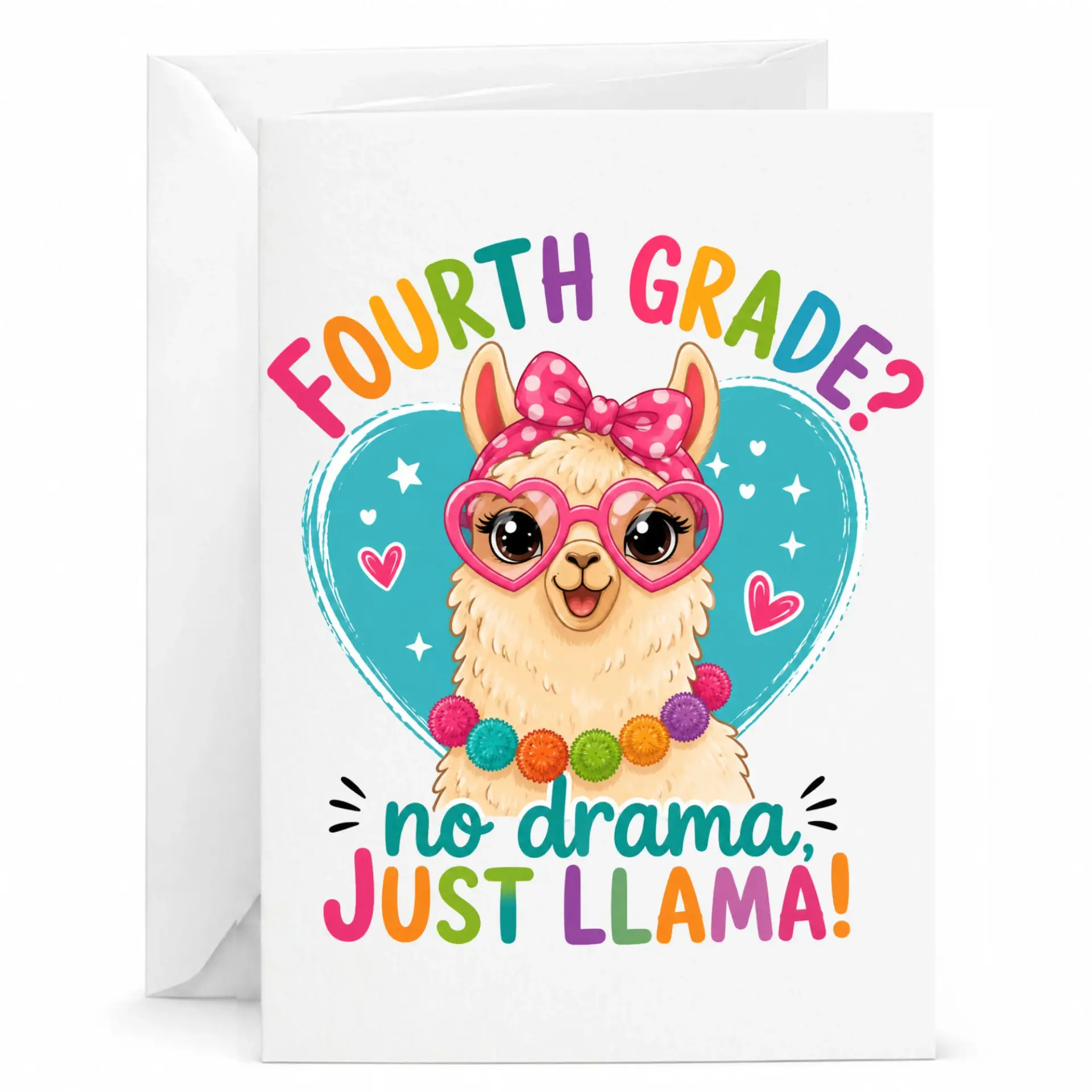 Personalized Greeting Card Llama Theme No Drama Just Pun Artwork
