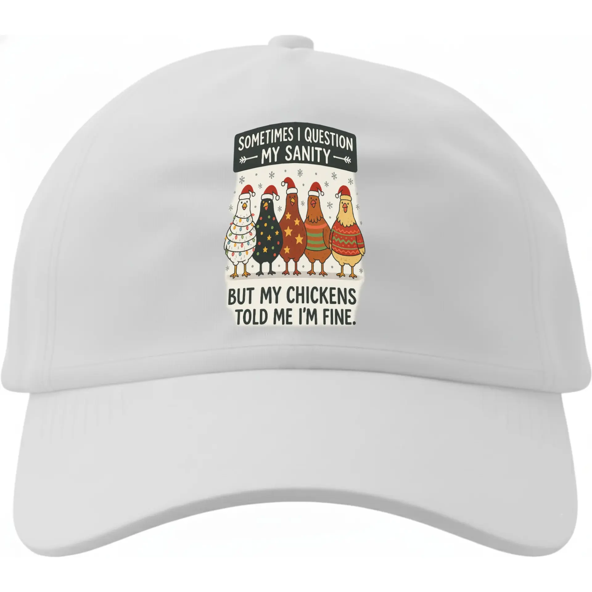 Baseball Cap Featuring Funny Chicken Holiday Design for Poultry Lovers and Farmers Who Appreciate Humorous Farm Animal Art