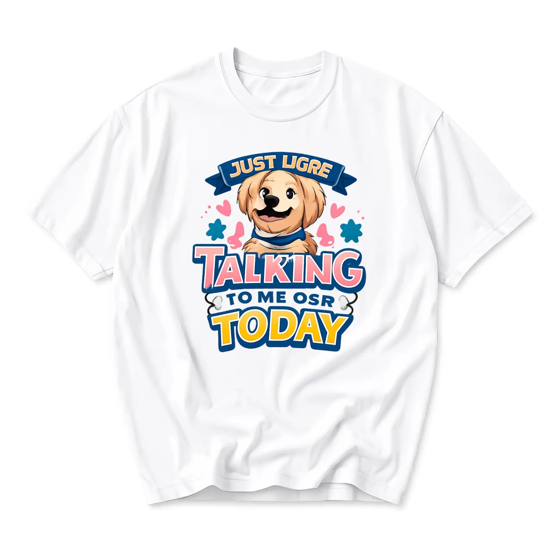 Funny Shirt with Cute Golden Retriever Graphic Print Casual Unisex Crew