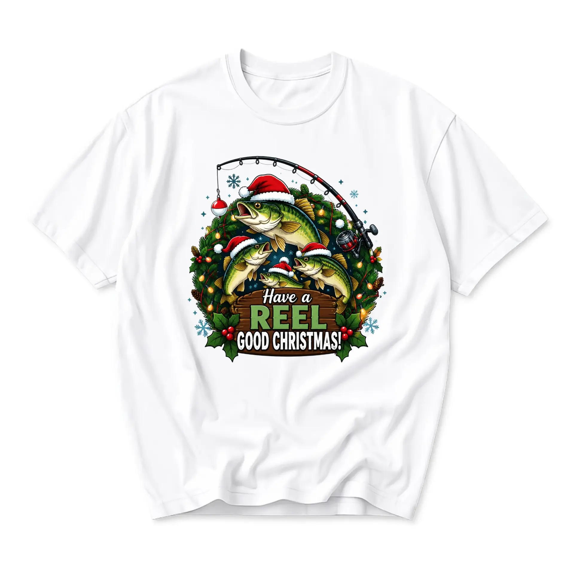 Funny Shirt Have a Reel Good Christmas Fishing Holiday T-Shirt Unisex Graphic Apparel for Seasonal Celebrations