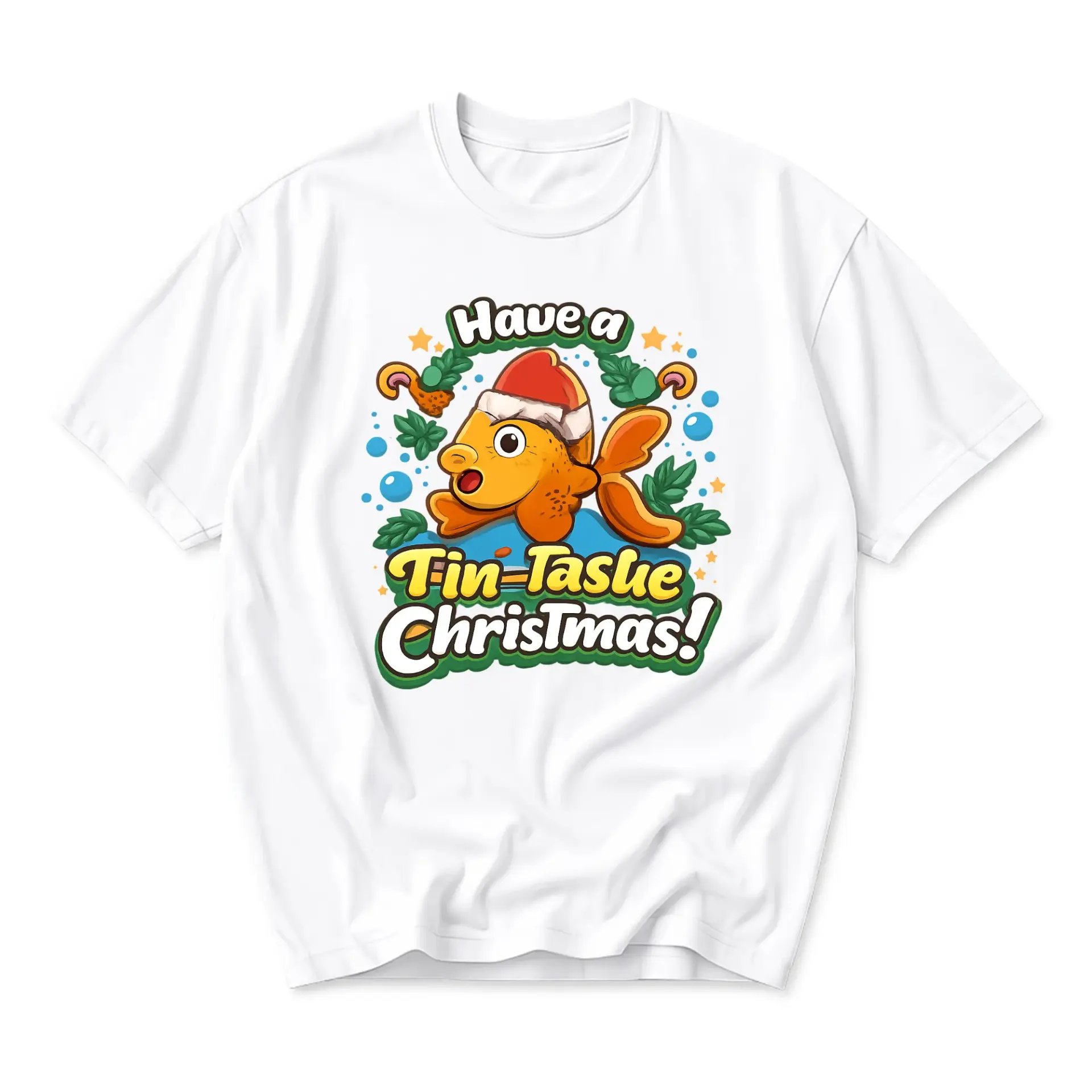 Funny Shirt Unisex Graphic Printed T-Shirt Featuring Festive Goldfish Illustration for Holiday Casual Wear Season