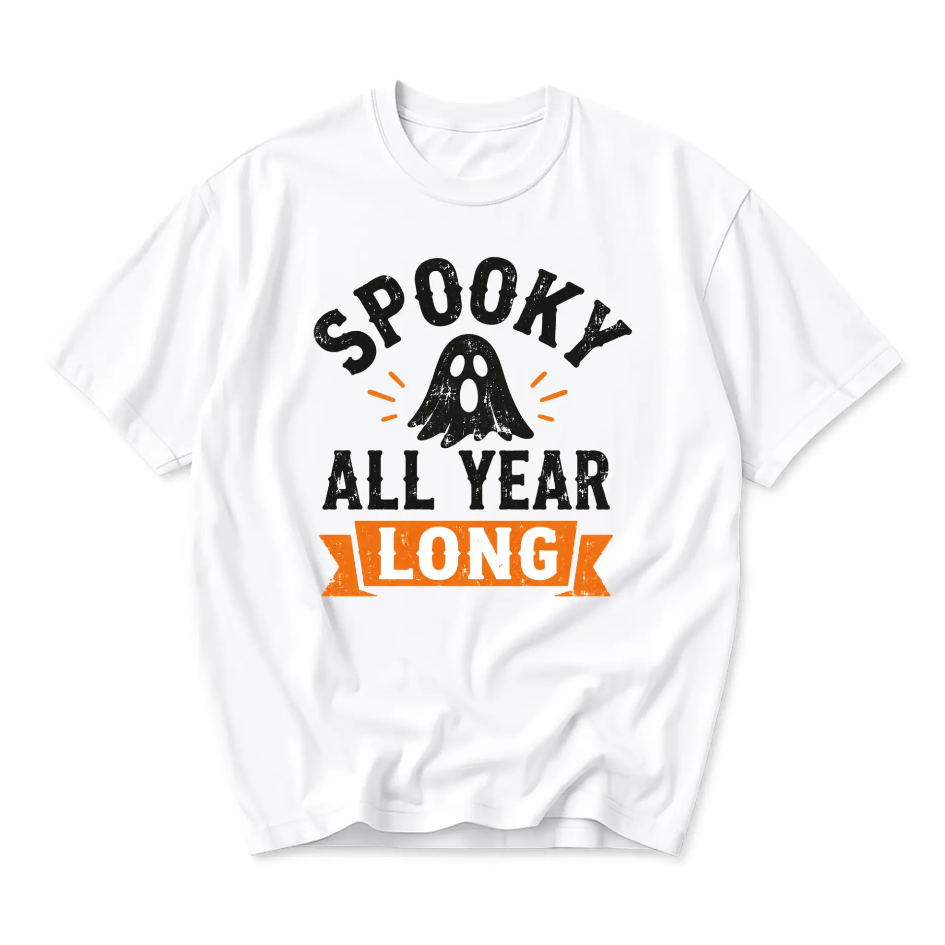 Graphic Tee Spooky All Year Long Unisex T-Shirt Funny Ghost Apparel for Casual Wear and Everyday Comfortable Outfit