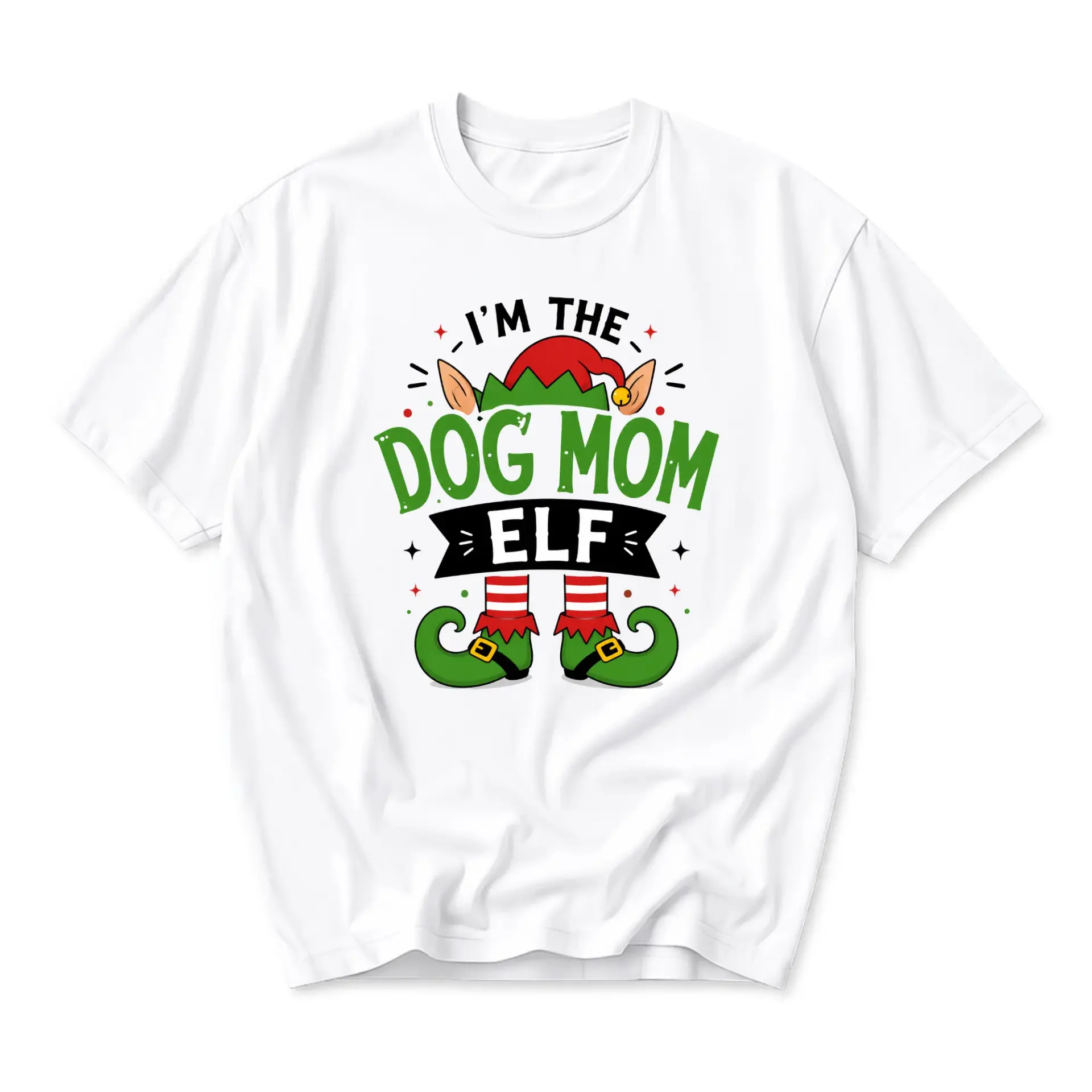 Funny Shirt Dog Mom Graphic Tee Holiday Seasonal Casual Unisex Crew Neck
