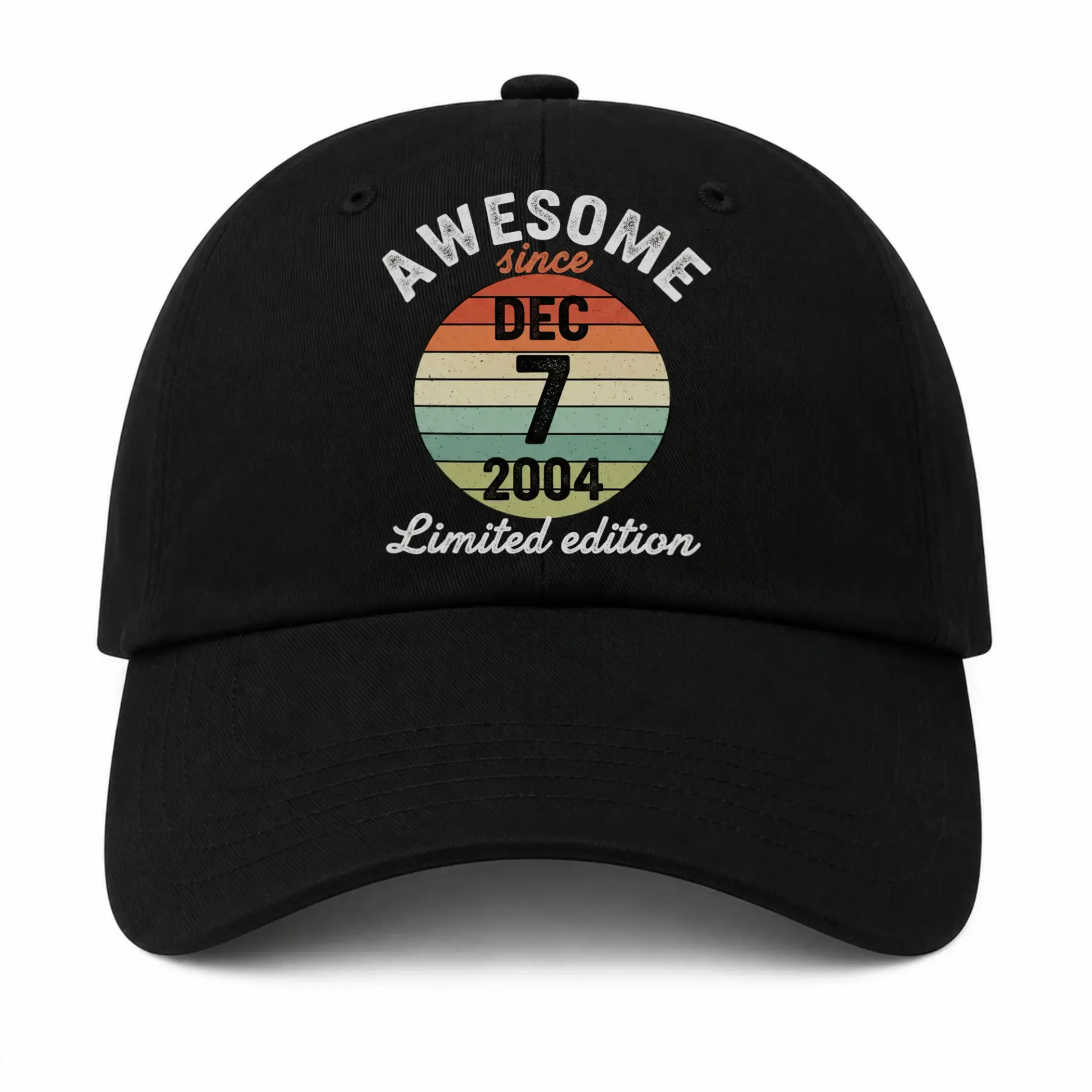 Baseball Cap Awesome Since December 2004 Retro Sunset Graphic Hat