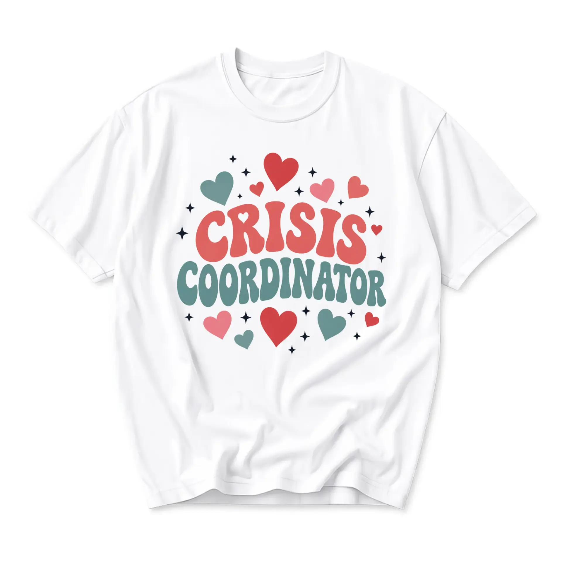 Funny Shirt Crisis Coordinator Retro Graphic Tee Unisex Crew Neck Short Sleeve Casual Cotton Top for Everyday Wear